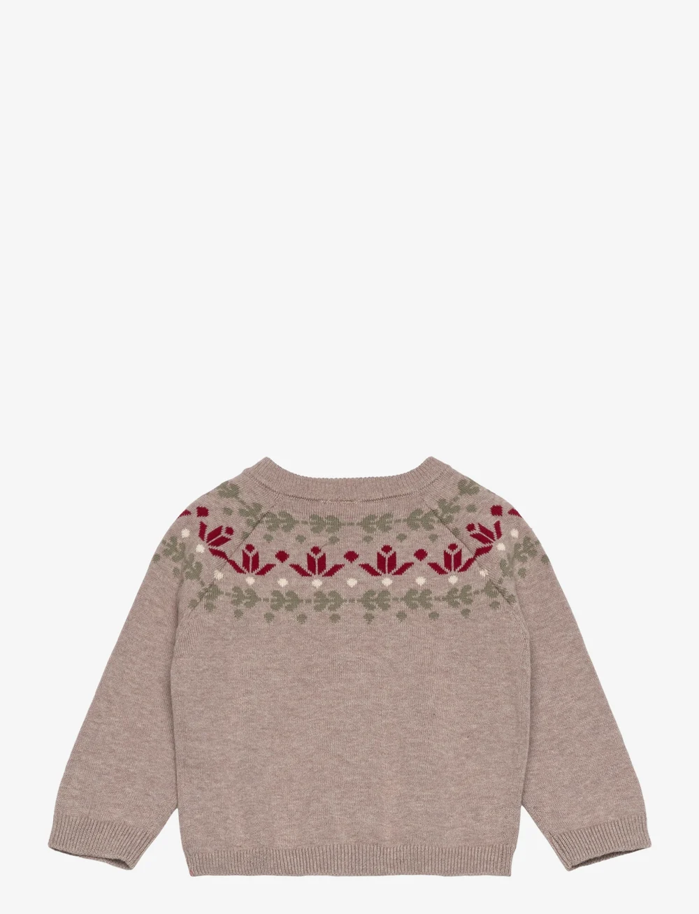 Lindex - Knitted cardigan fair isle NB - koftor - brown melange - 1