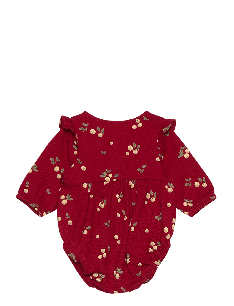 Lindex - Body bloomer NB - långärmade bodies - dark dusty red - 1