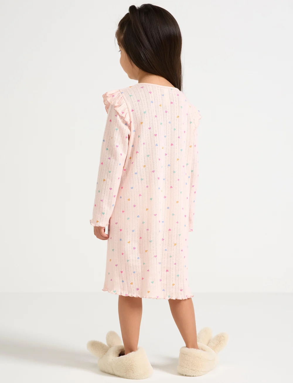 Lindex - Nightgown Pointelle LS - nachthemden - light pink - 3