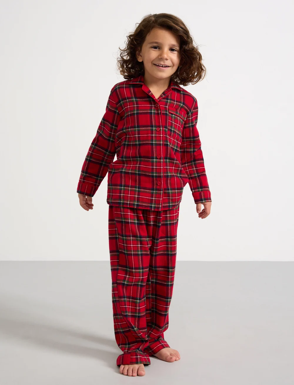 Lindex - Pyjama Flannel y d check Mini - pyjama-sets - red - 0