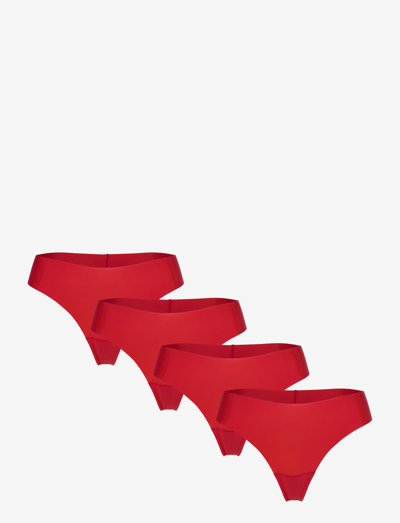 Lindex - Brief Inv Thong reg high cu - seamless trusser - red - 0