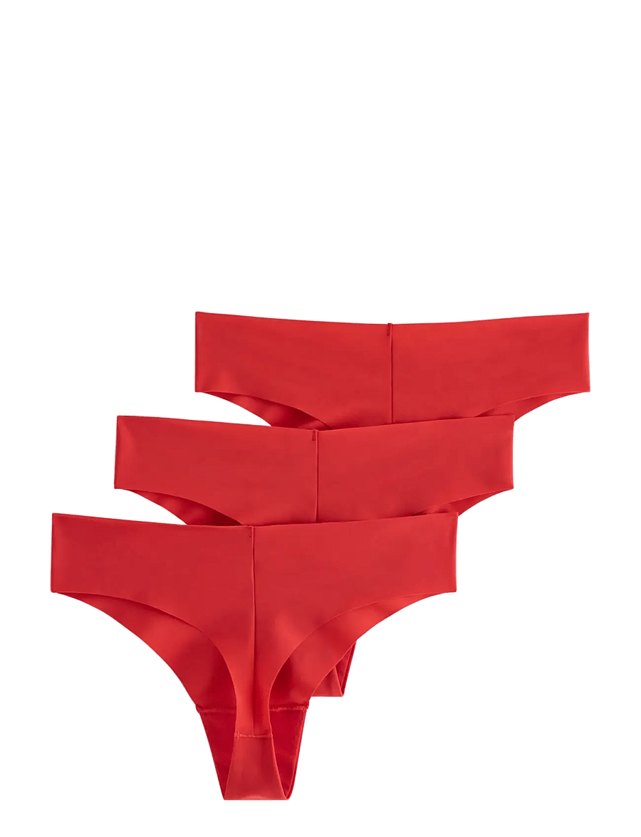 Lindex - 3-pack invisible thongs with regular waist - nahtlose slips - red - 1