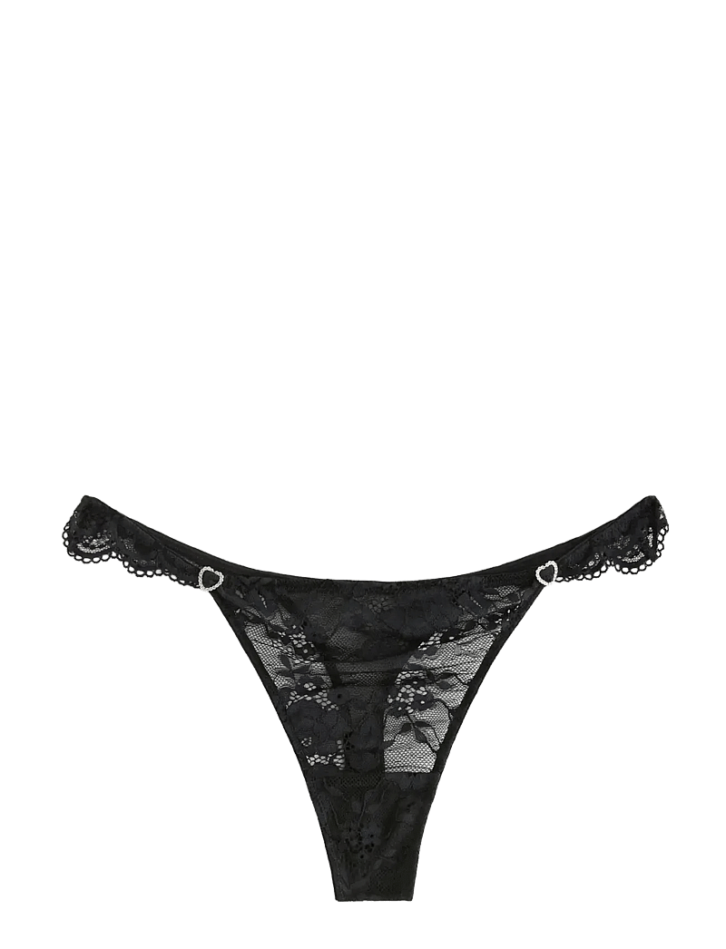 Lindex - Brief Thong low recycle iris l - string - black - 1