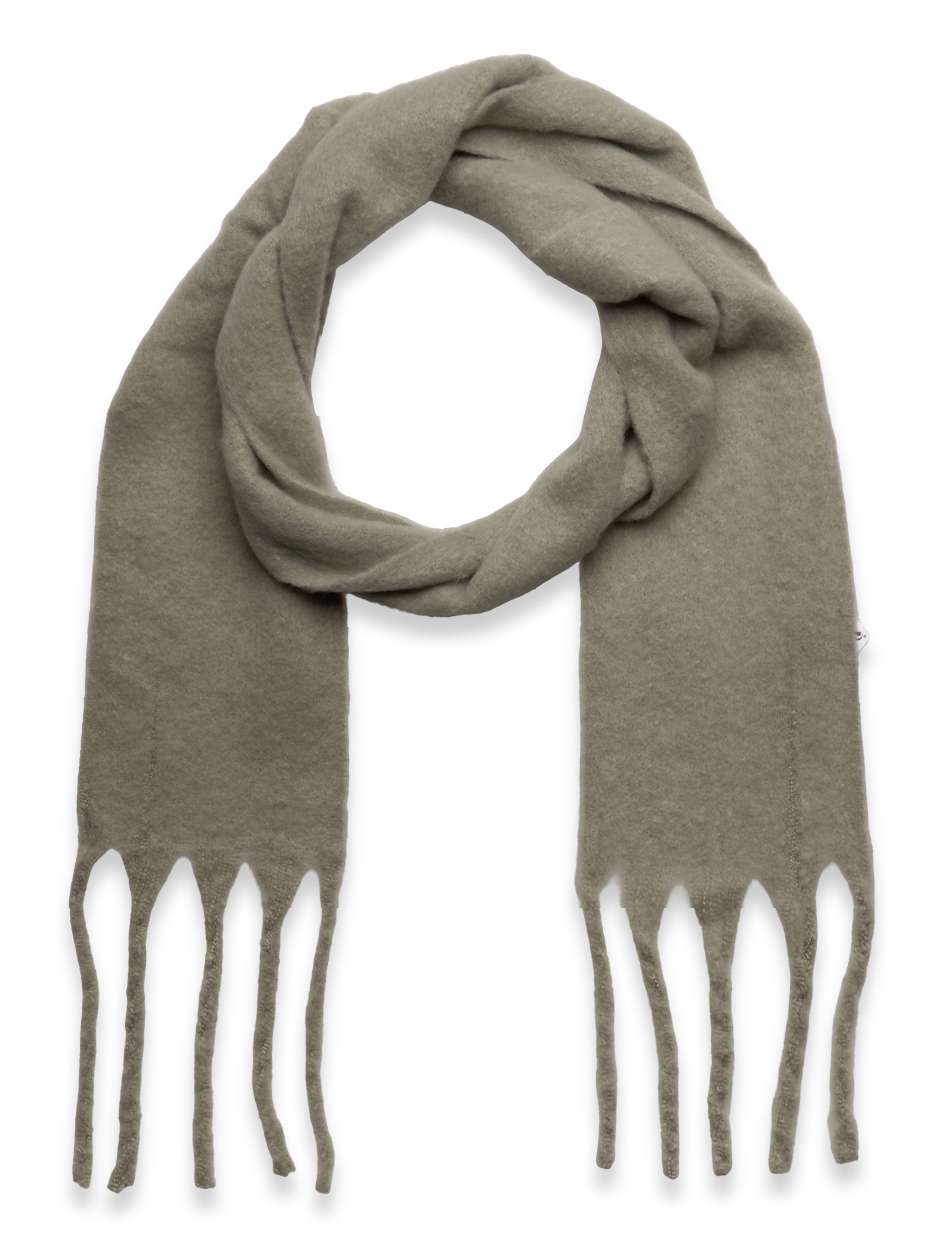Lindex Scarf big fringe skinny - Accessoires - DUSTY GREEN / khaki/green