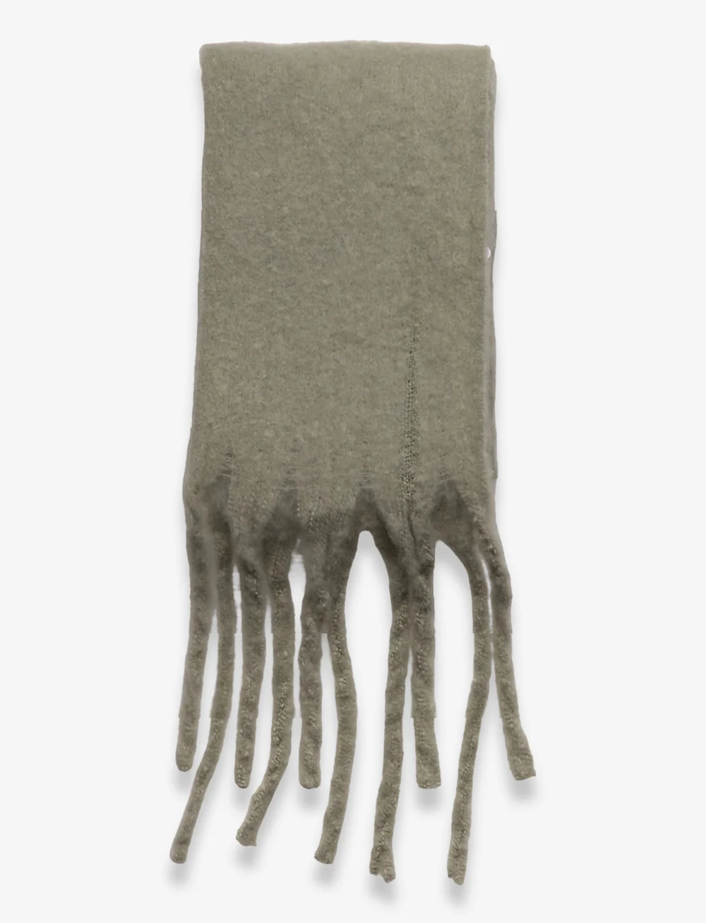 Lindex - Scarf big fringe skinny - kaulahuivit - dusty green - 1