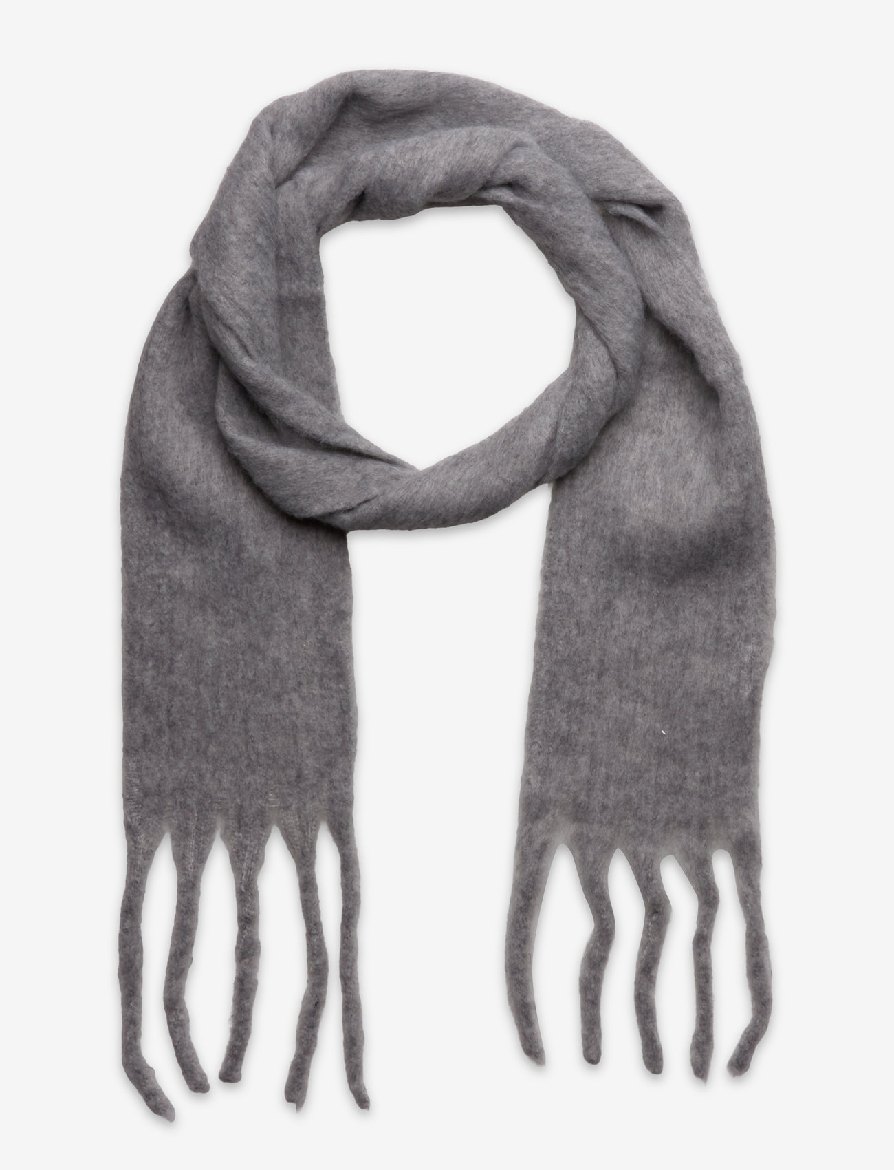 Lindex - Scarf big fringe skinny - szaliki - grey melange - 0