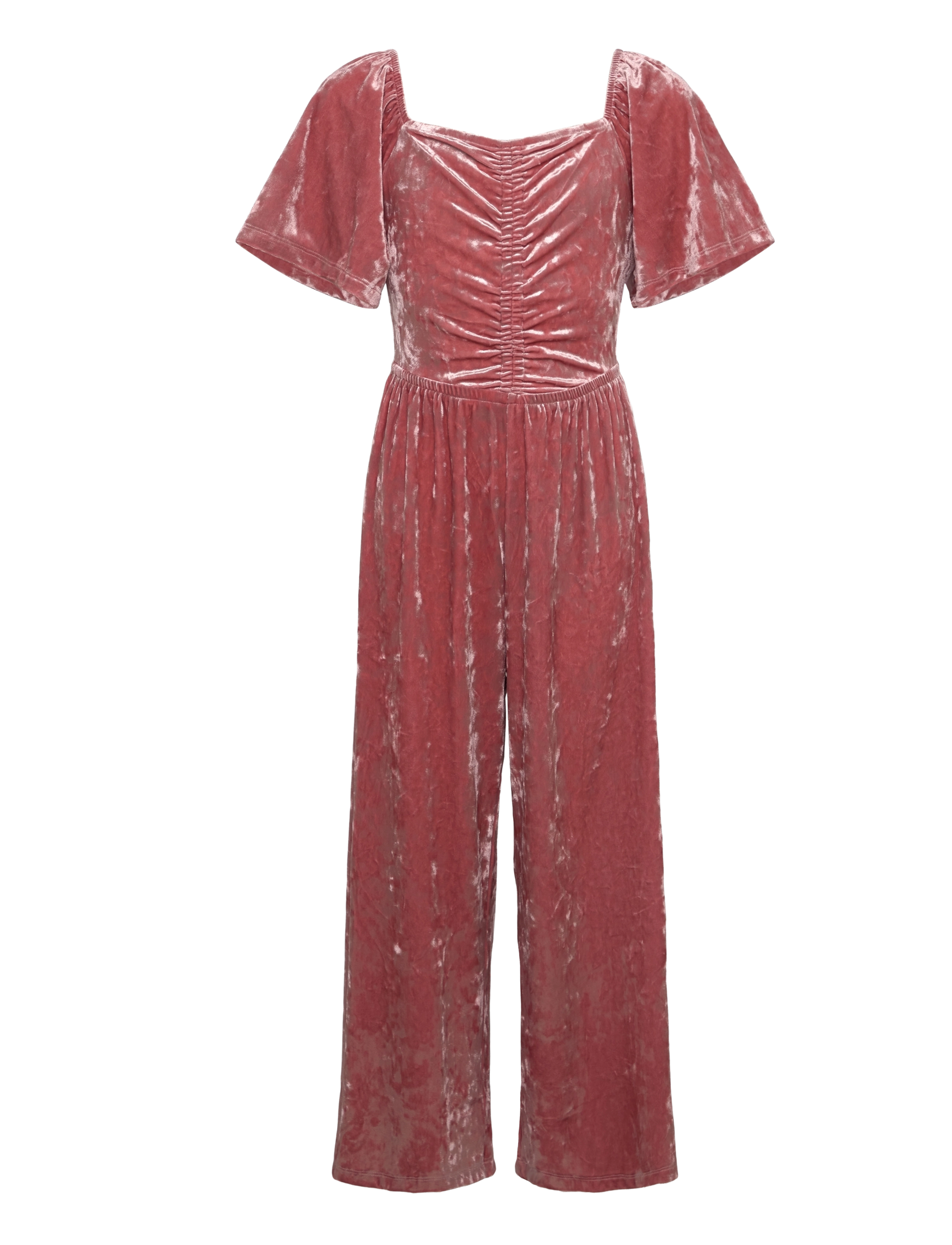Lindex Jumpsuit crushed velvet - Buksedragter - DUSTY PINK / pink/rose