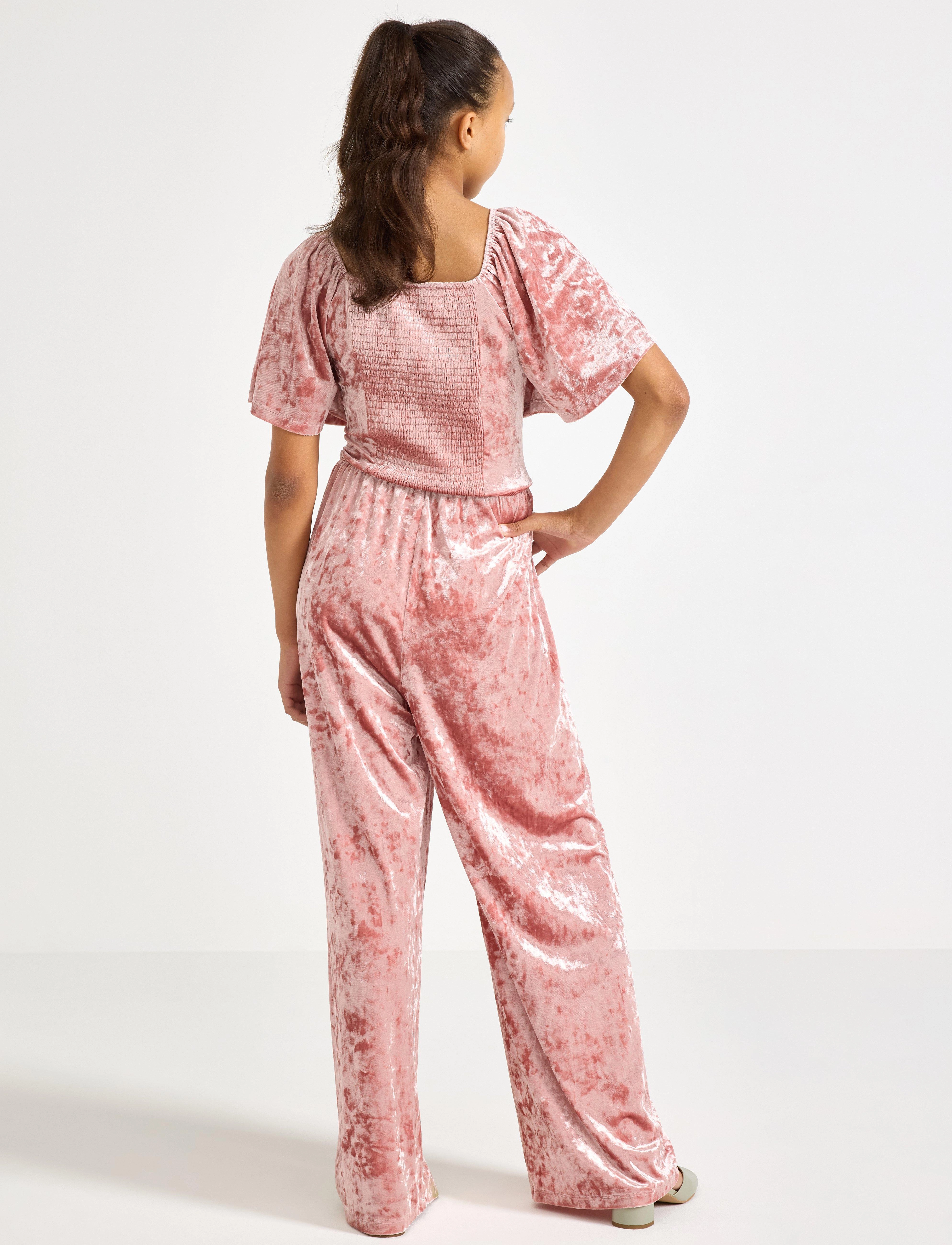 Lindex - Jumpsuit crushed velvet - laveste priser - dusty pink - 3