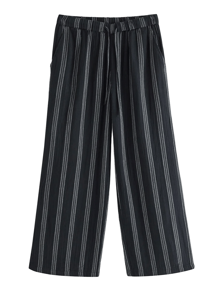 Lindex - Pyjama trousers - hosen mit weitem bein - black - 1