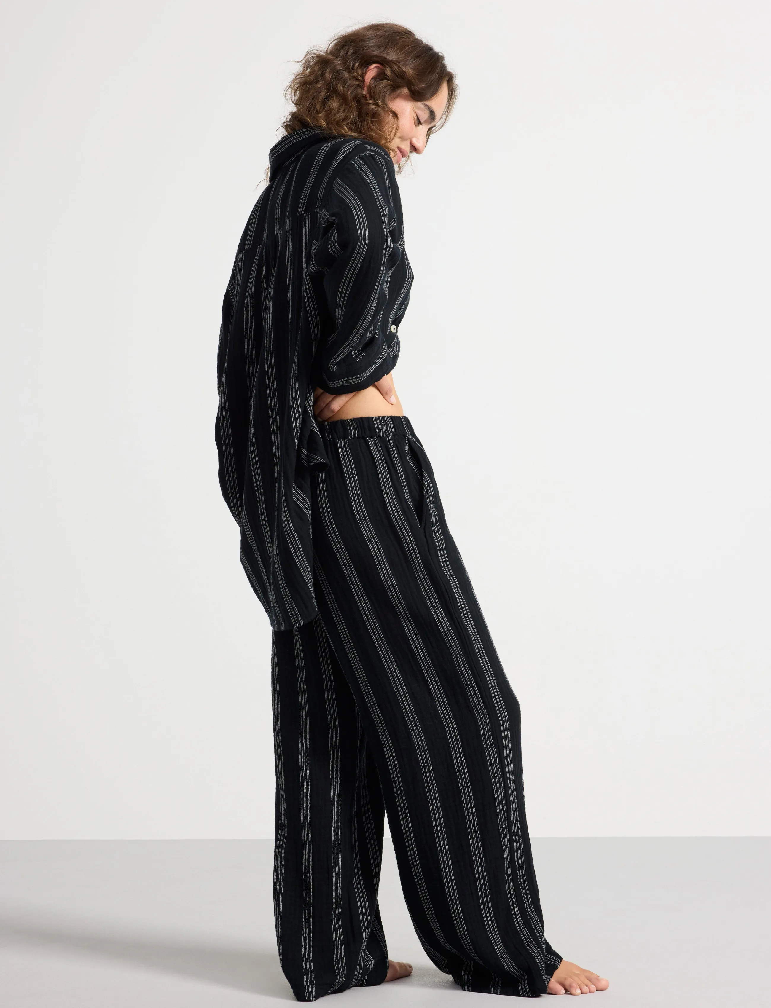 Lindex - Pyjama trousers - wide leg trousers - black - 3