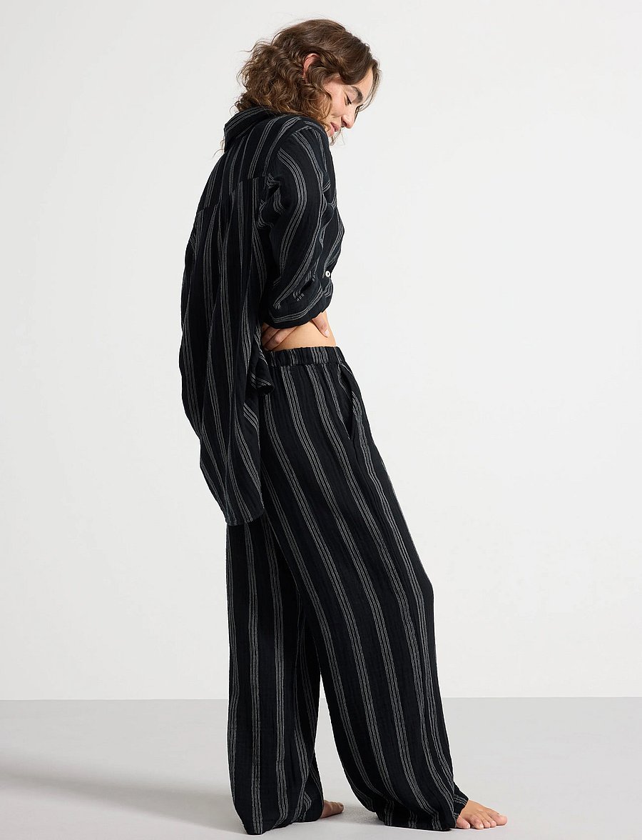 Lindex - Pyjama trousers - hosen mit weitem bein - black - 3
