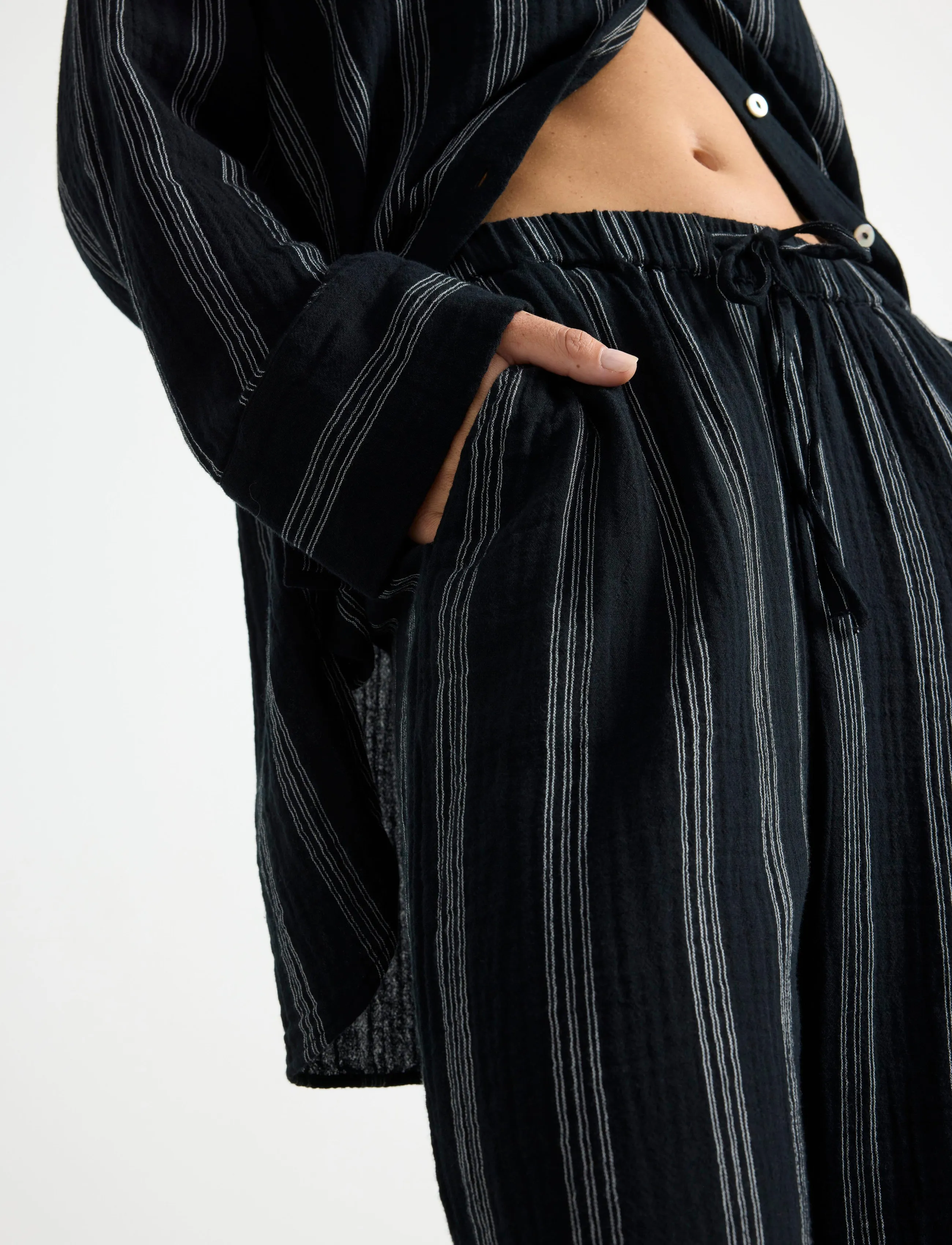 Lindex - Pyjama trousers - wide leg trousers - black - 4