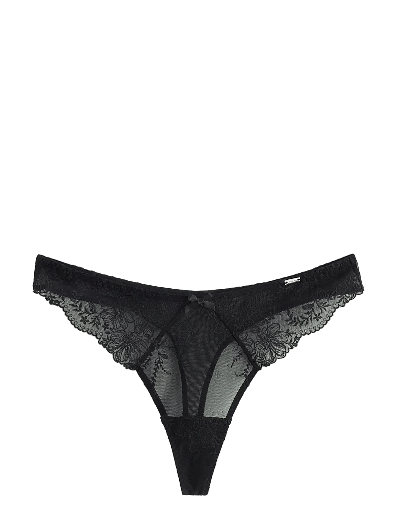 Lindex - Thong Low Lina Stretch - stringid - black - 1