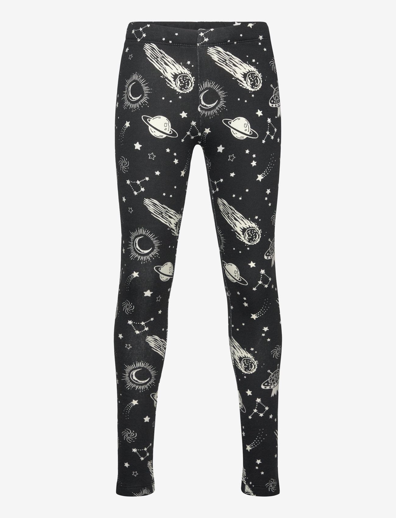 Lindex - Leggings space aop glow in the - black - 1