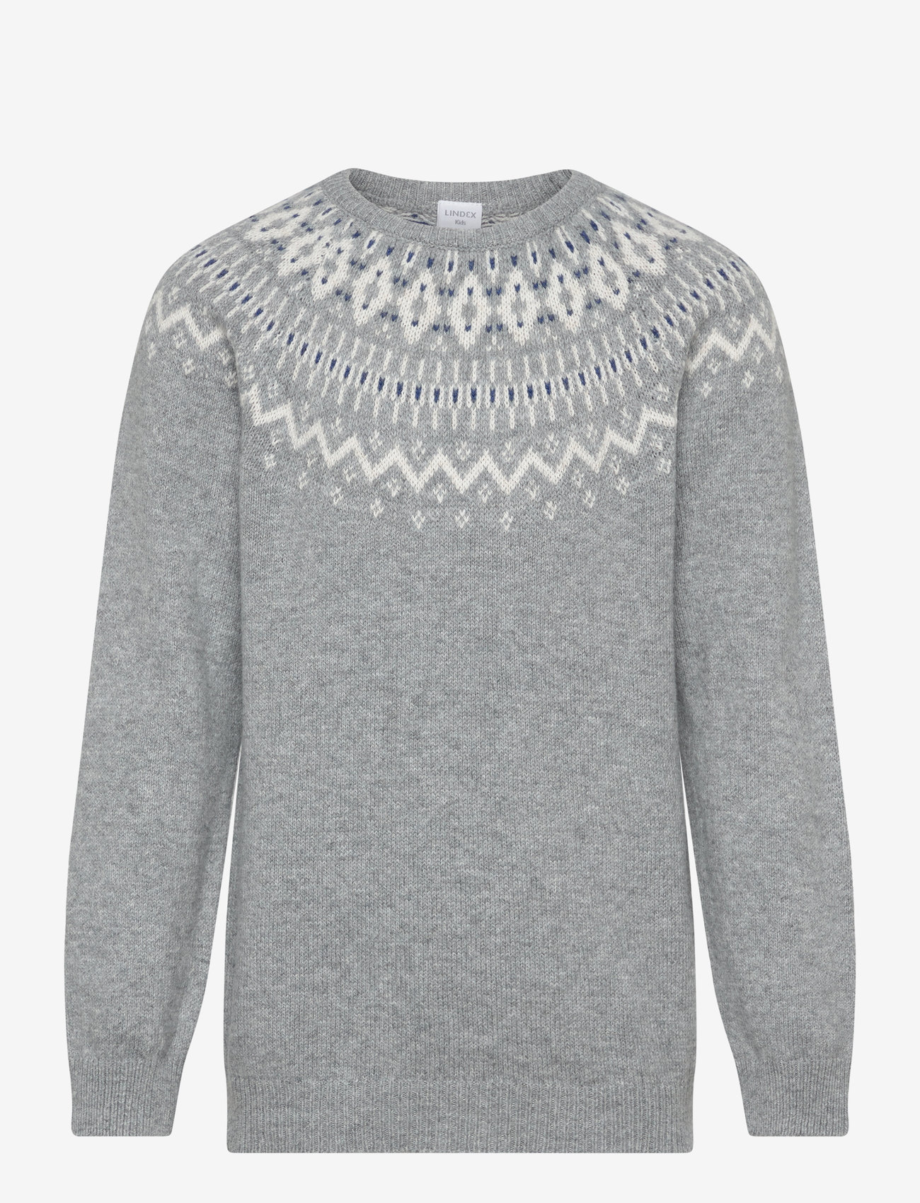 Lindex - Sweater Fairisle - efterårstøj - light grey melange - 0