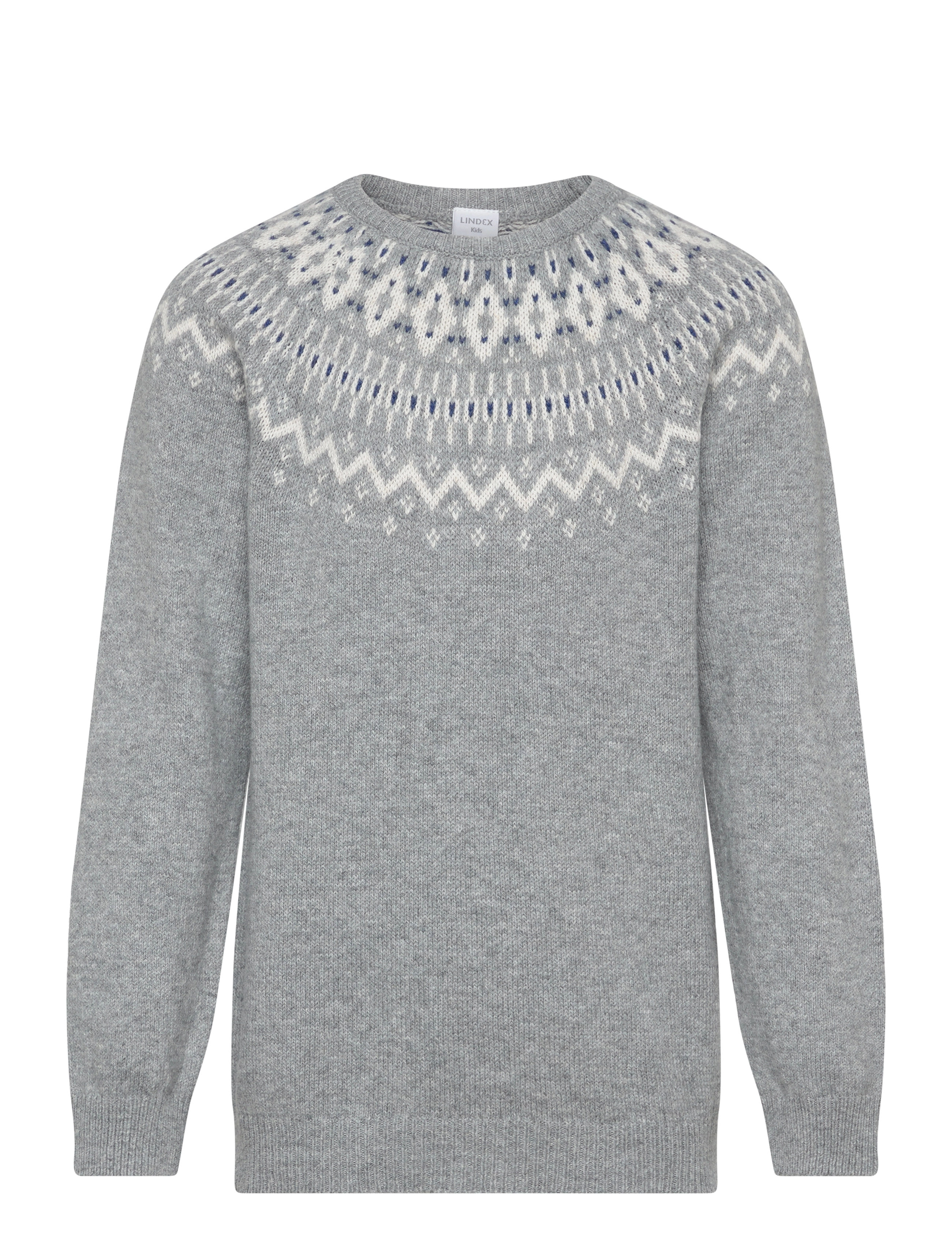 Lindex Sweater Fairisle - Strik - LIGHT GREY MELANGE / grey