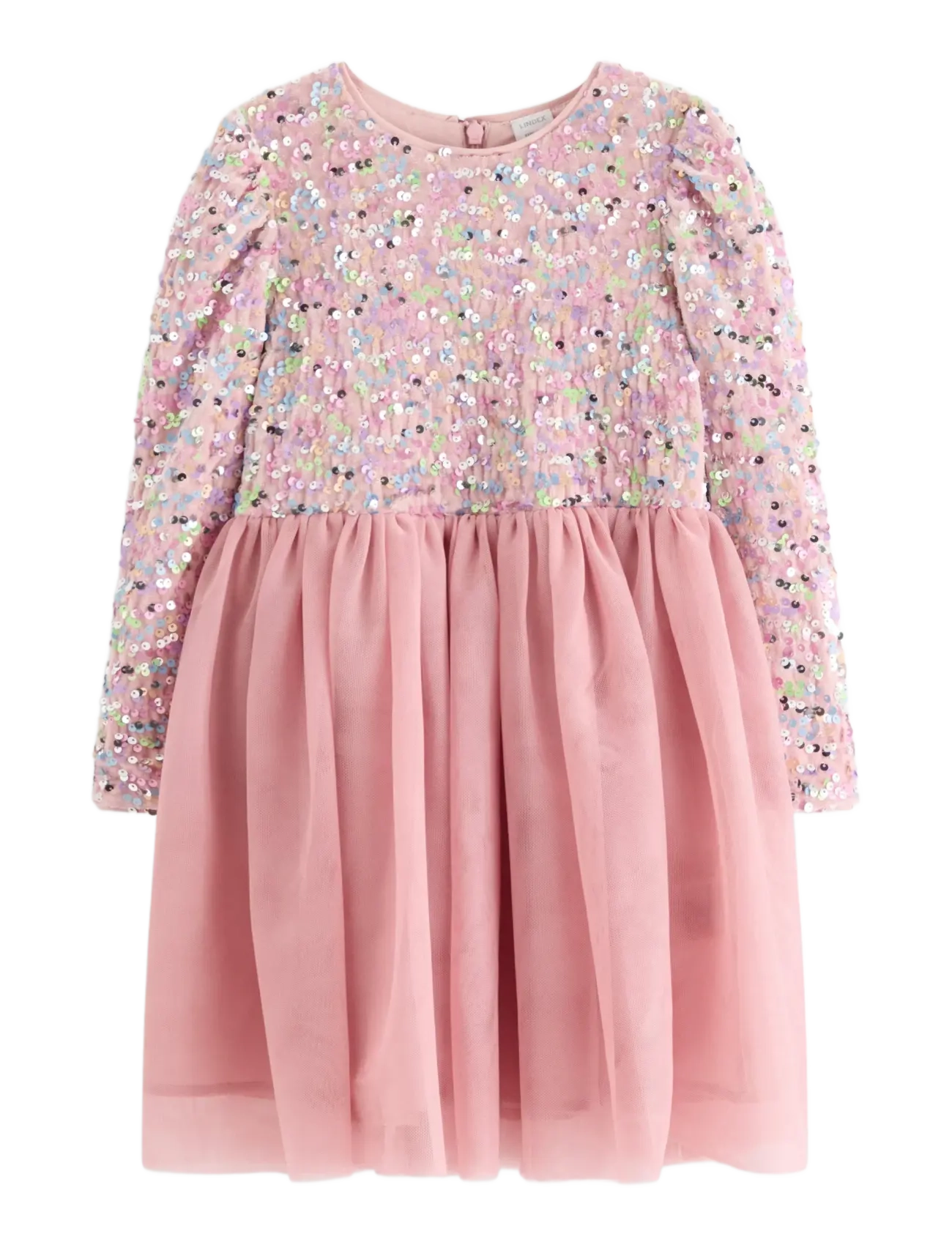 Lindex - Long-sleeved dress with sequins - dusty pink - 1