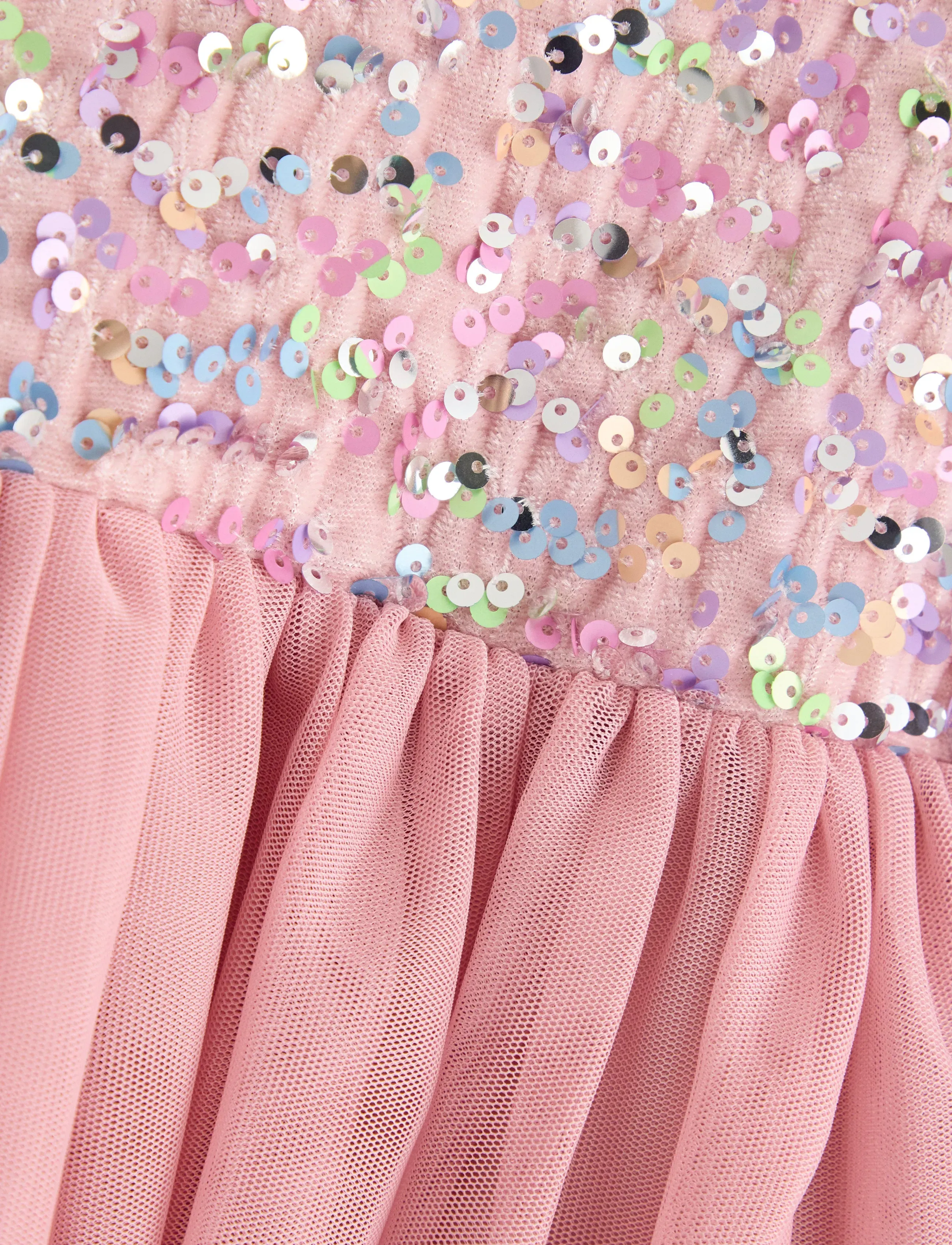 Lindex - Long-sleeved dress with sequins - dusty pink - 5
