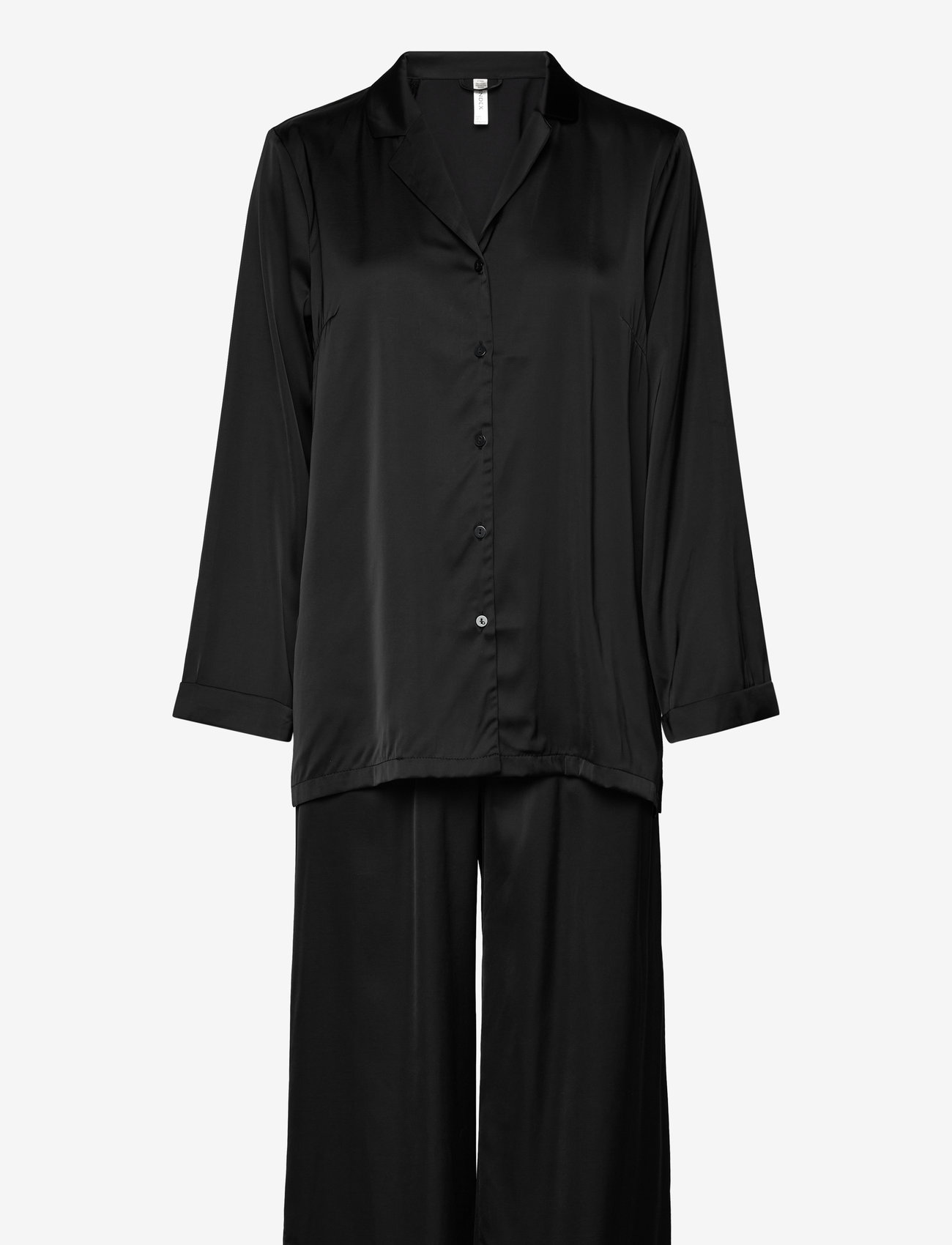 Lindex - Pyjama long sleeve satin - black - 1
