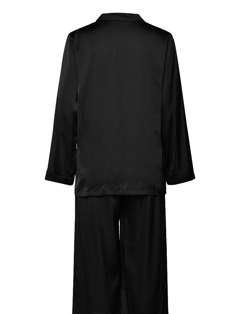 Lindex - Pyjama long sleeve satin - weihnachts-pyjamas - black - 2