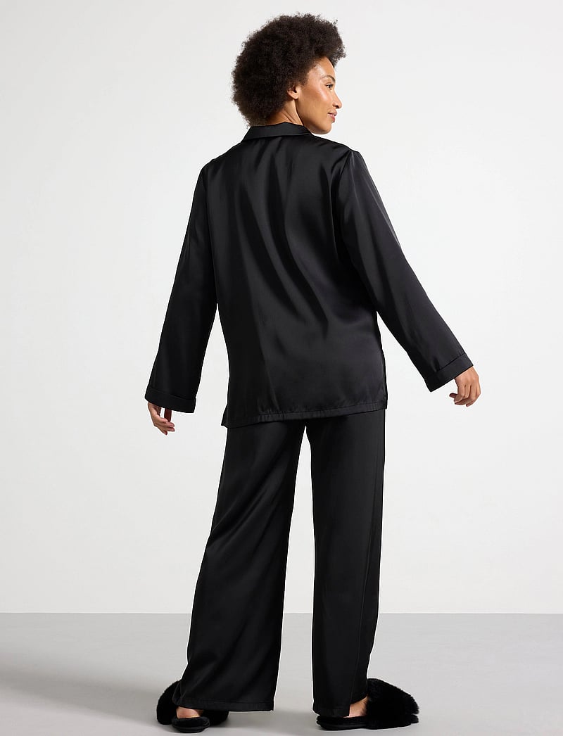 Lindex - Pyjama long sleeve satin - weihnachts-pyjamas - black - 5