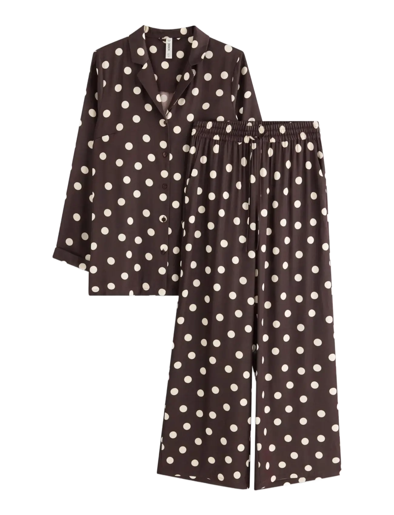 Lindex Pyjama set in satin - Pyjamas - DARK DUSTY BROWN / brown