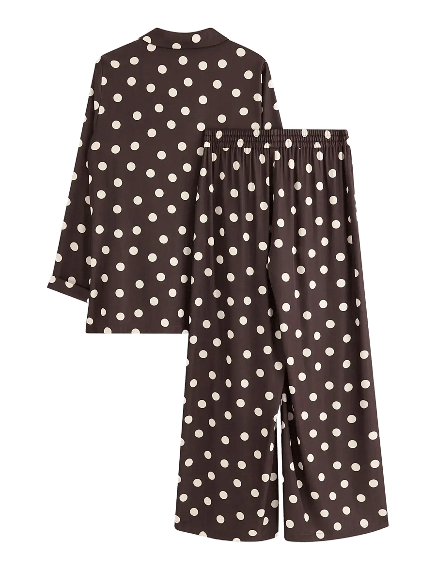 Lindex - Pyjama set in satin - pyjamas - dark dusty brown - 2