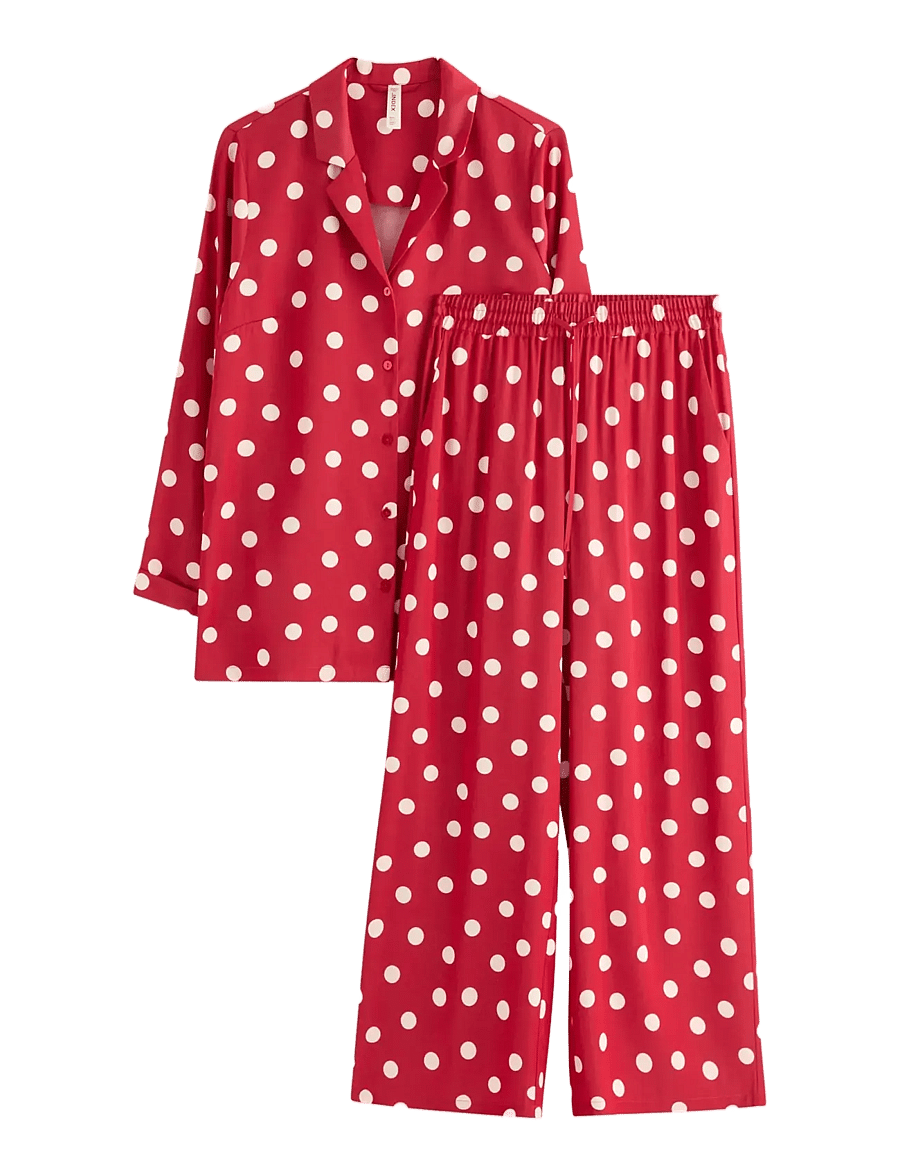 Lindex - Pyjama set in satin - pyjamas - red - 1