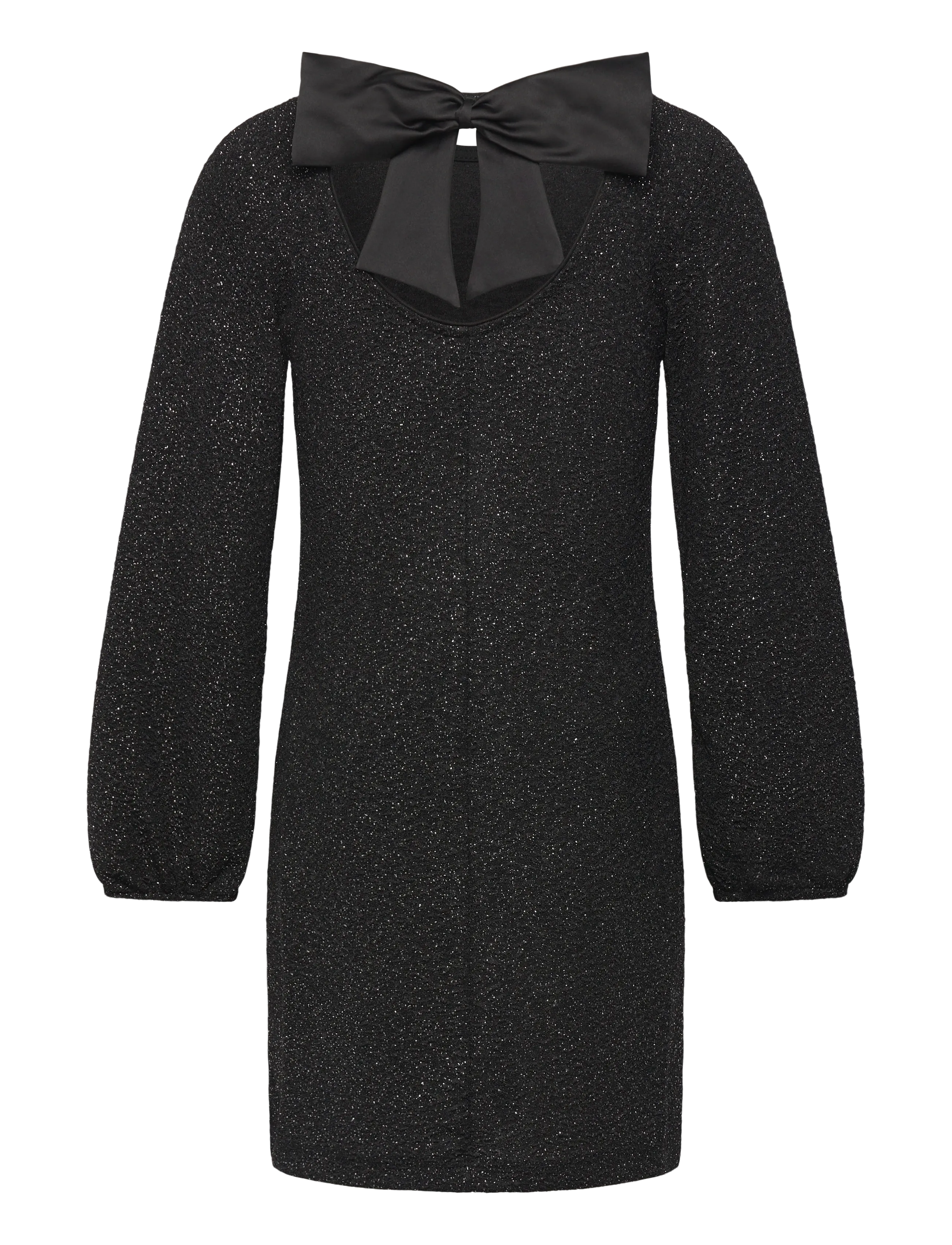 Lindex - Klänning med rosettdetalj - langærmede hverdagskjoler - black - 2