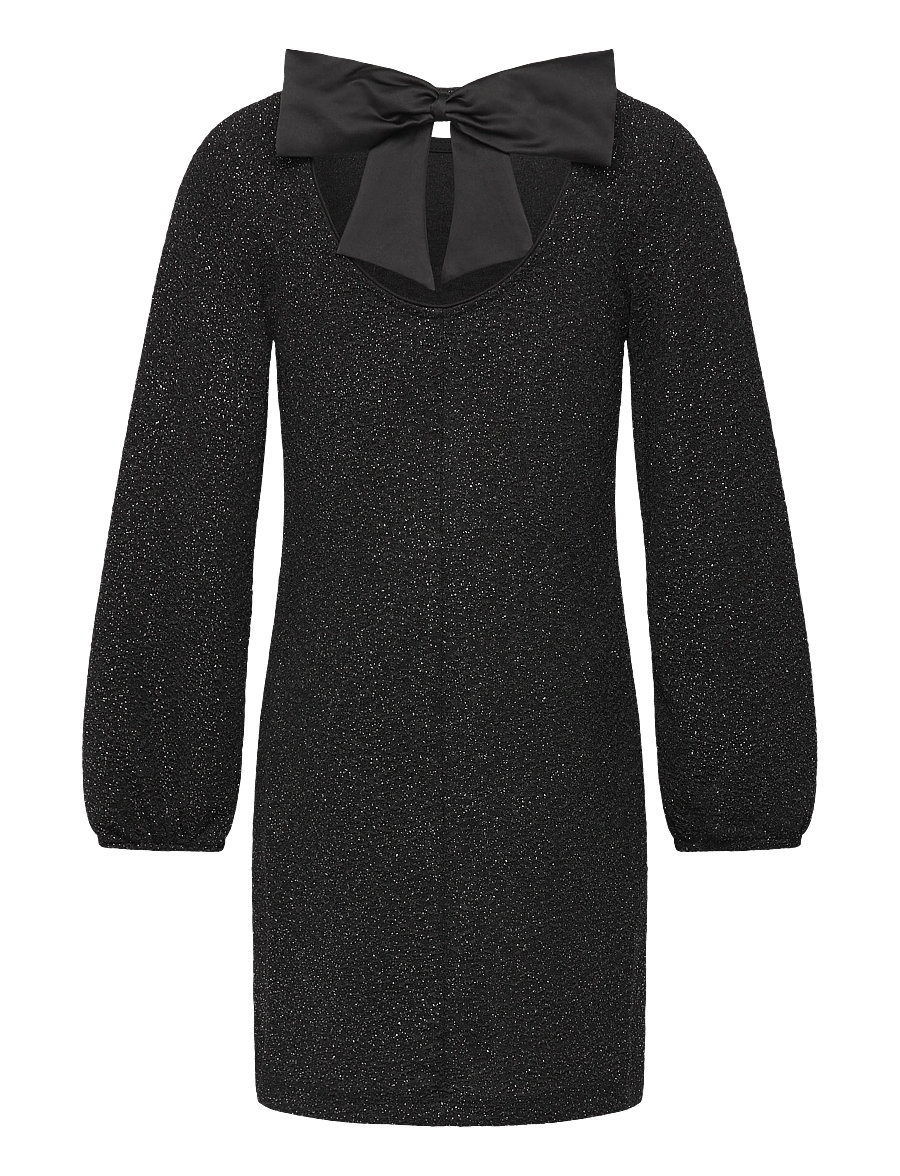 Lindex - Klänning med rosettdetalj - langærmede hverdagskjoler - black - 2