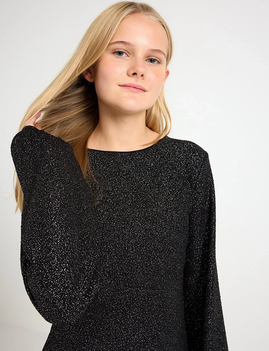 Lindex - Klänning med rosettdetalj - langærmede hverdagskjoler - black - 4