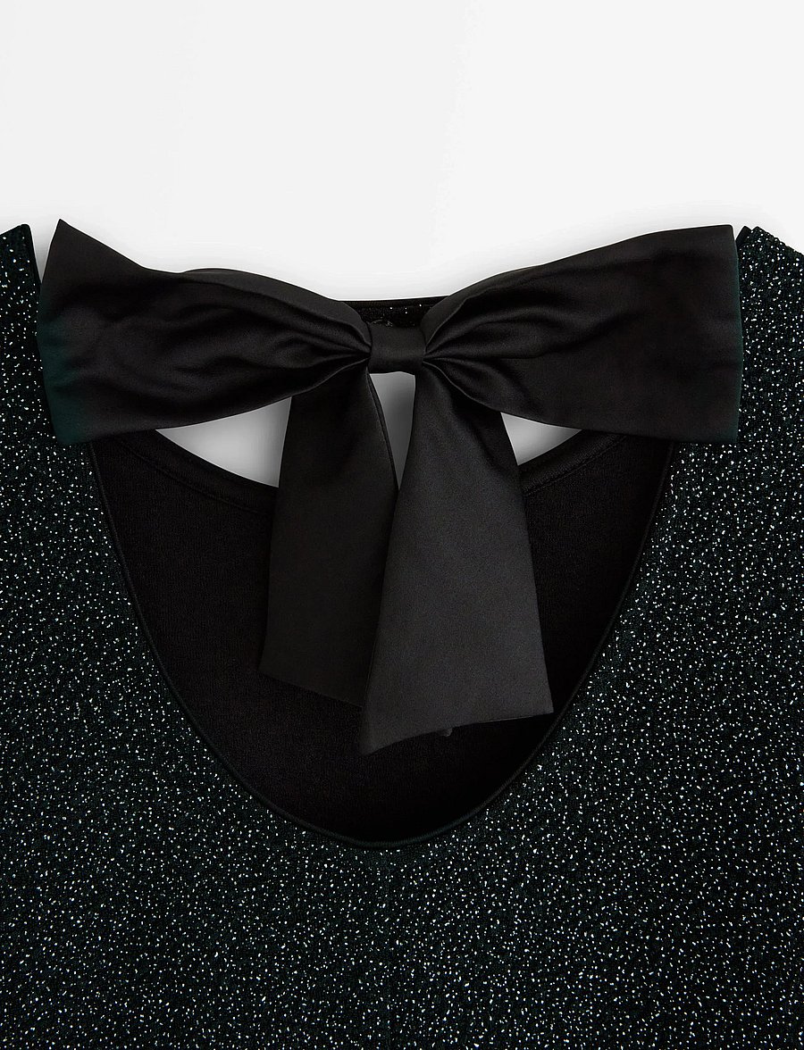 Lindex - Klänning med rosettdetalj - langærmede hverdagskjoler - black - 5