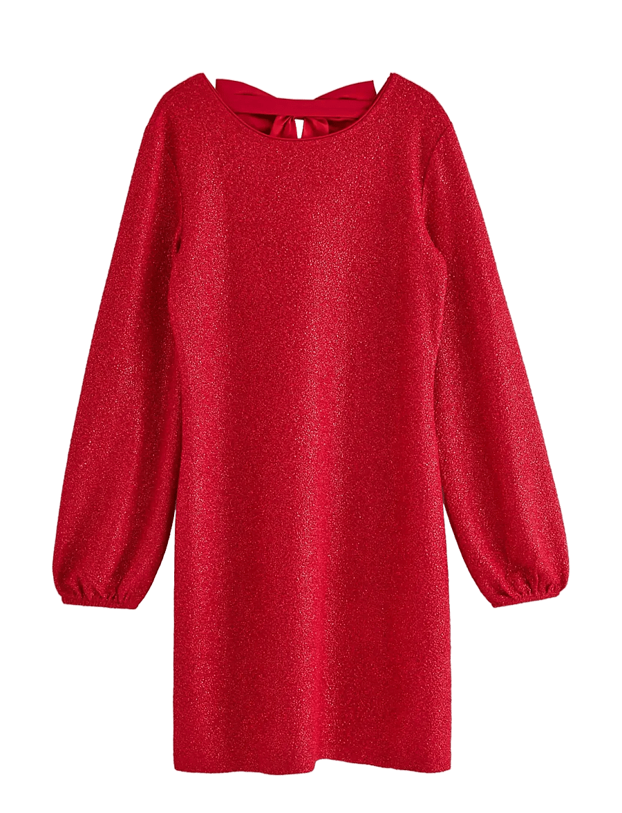Lindex - Klänning med rosettdetalj - ikdienas kleitas ar garām piedurknēm - dark red - 1
