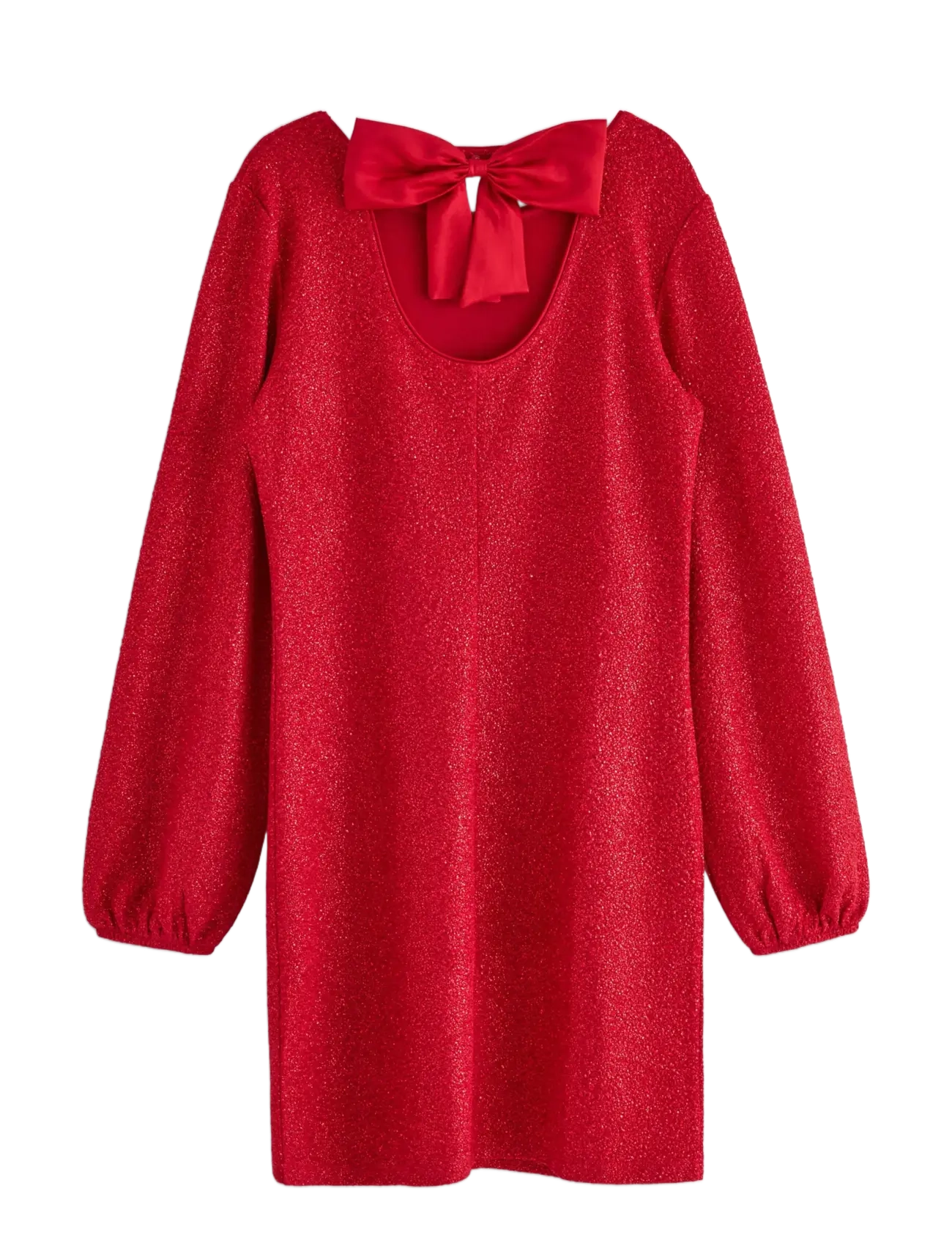 Lindex - Klänning med rosettdetalj - langærmede hverdagskjoler - dark red - 2