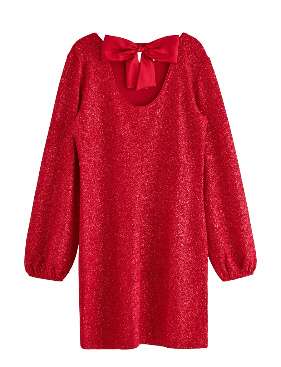 Lindex - Klänning med rosettdetalj - ikdienas kleitas ar garām piedurknēm - dark red - 2