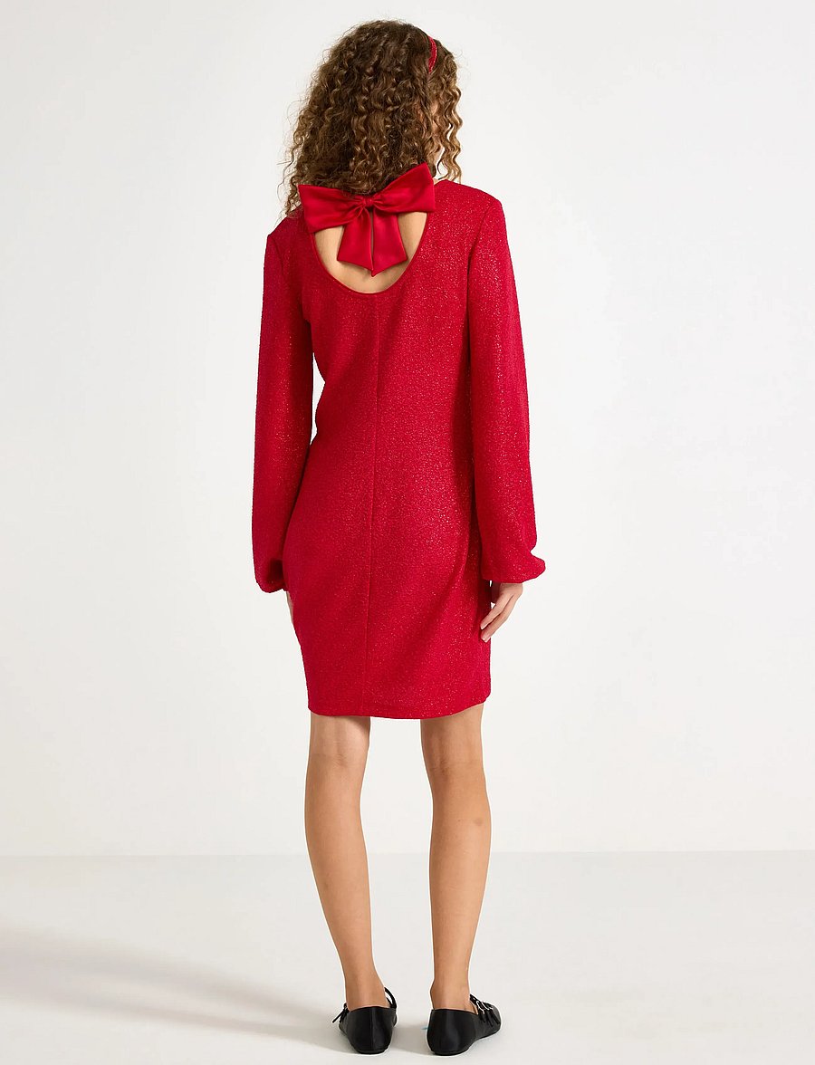 Lindex - Klänning med rosettdetalj - ikdienas kleitas ar garām piedurknēm - dark red - 3