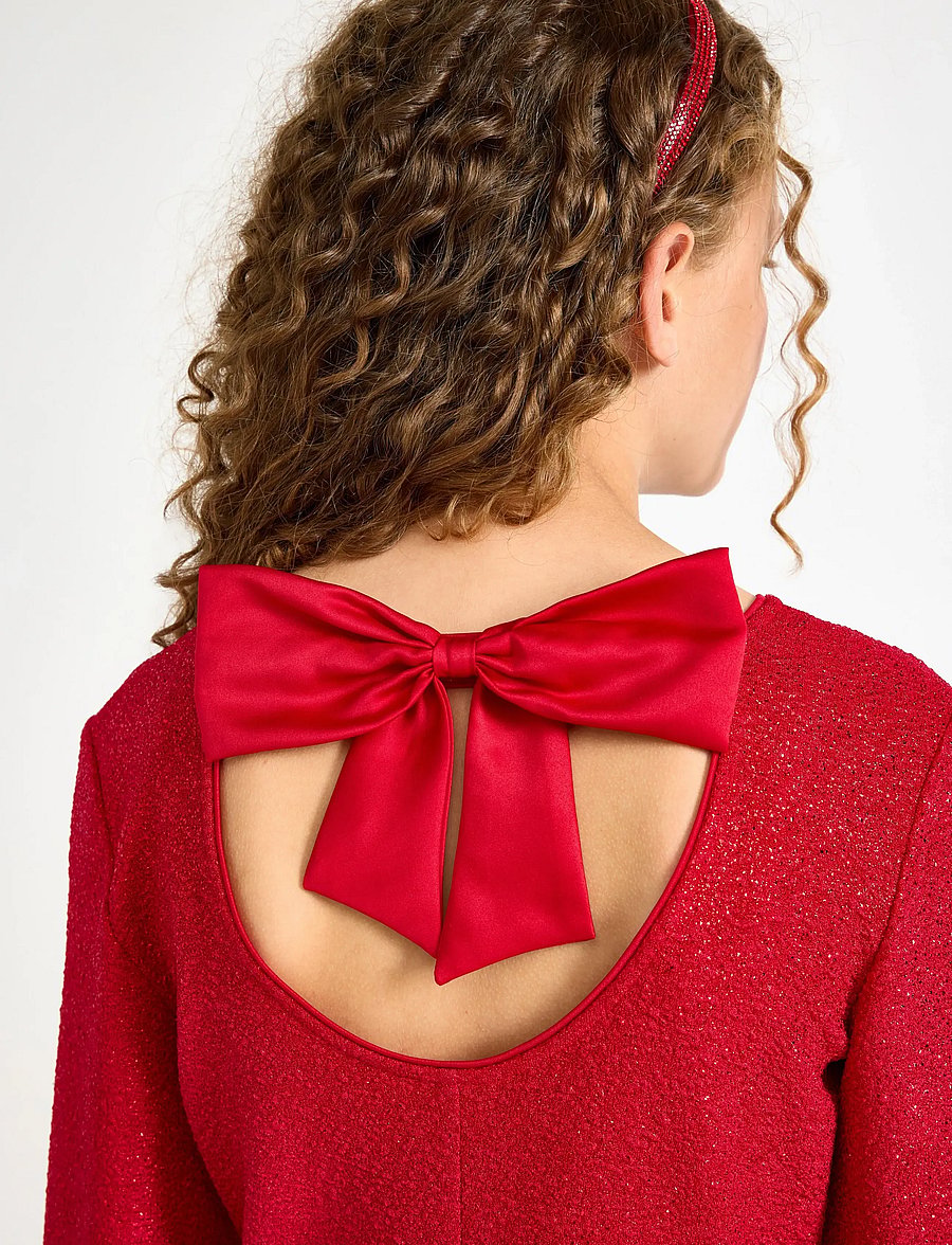 Lindex - Klänning med rosettdetalj - ikdienas kleitas ar garām piedurknēm - dark red - 4