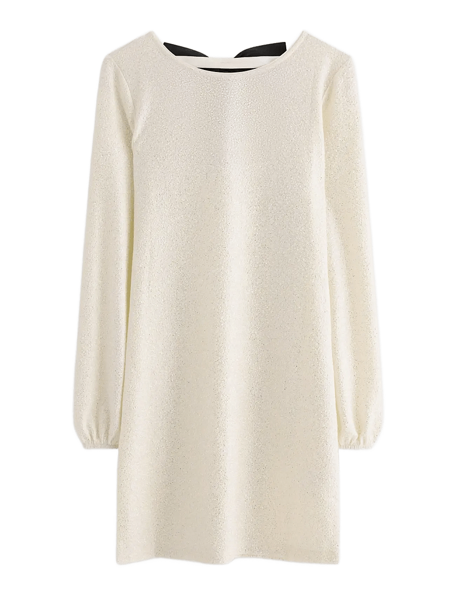 Lindex - Klänning med rosettdetalj - ikdienas kleitas ar garām piedurknēm - light dusty white - 1