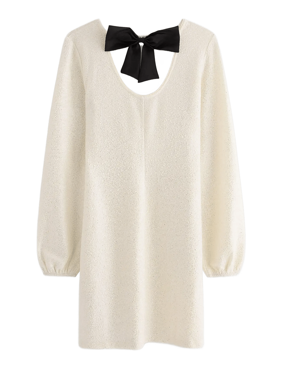 Lindex - Klänning med rosettdetalj - ikdienas kleitas ar garām piedurknēm - light dusty white - 2