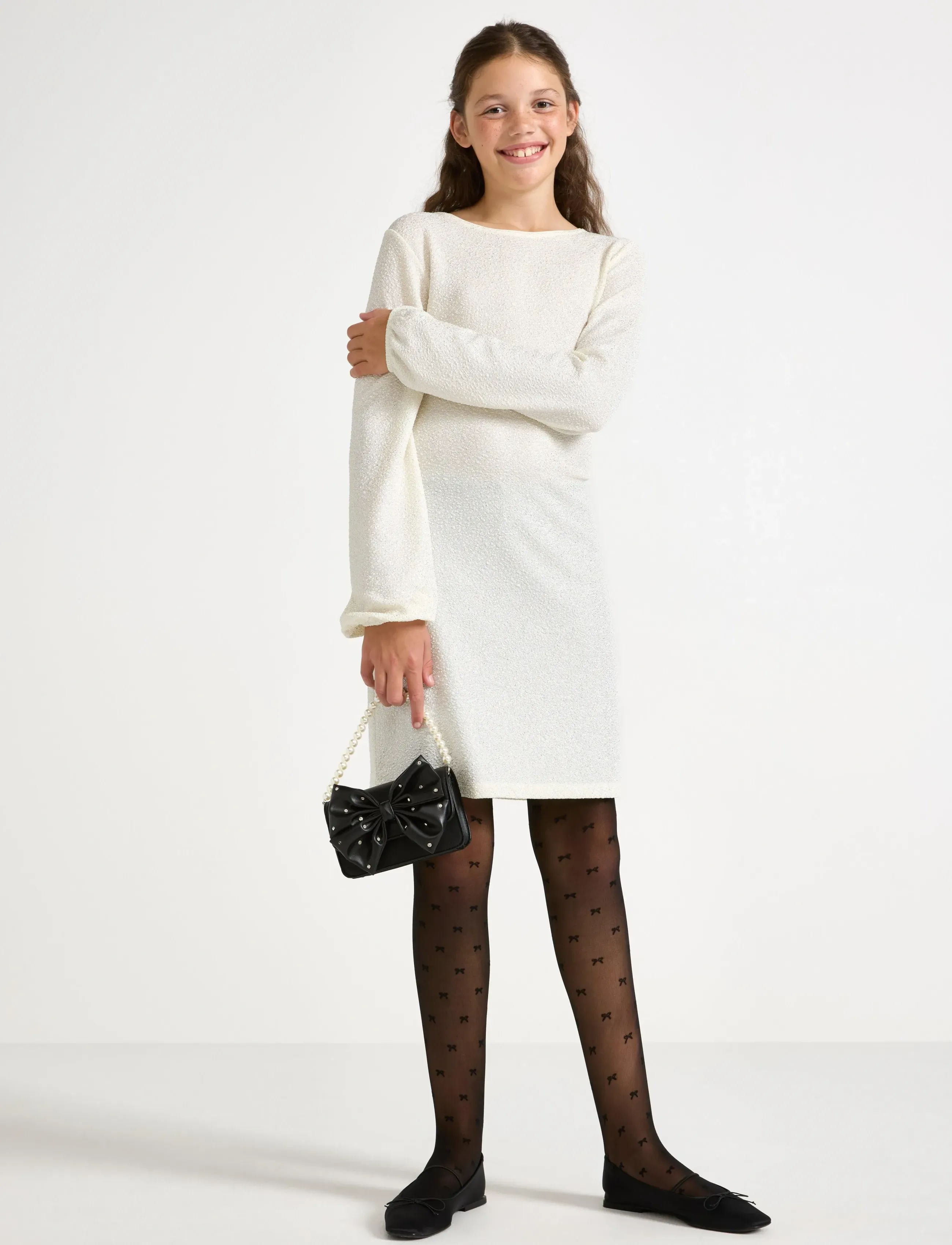 Lindex Kjole med sløjfedetalje - Peokleidid - LIGHT DUSTY WHITE / white