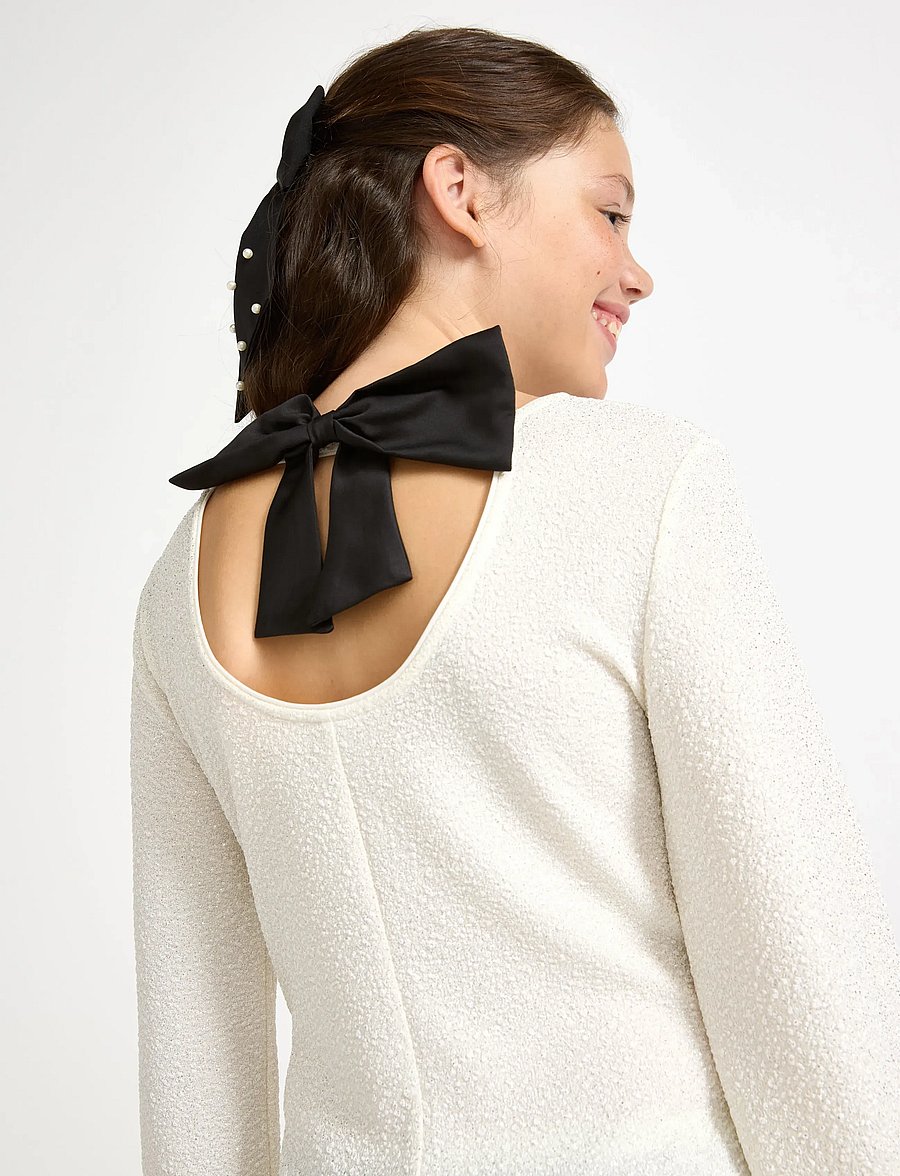 Lindex - Klänning med rosettdetalj - ikdienas kleitas ar garām piedurknēm - light dusty white - 4