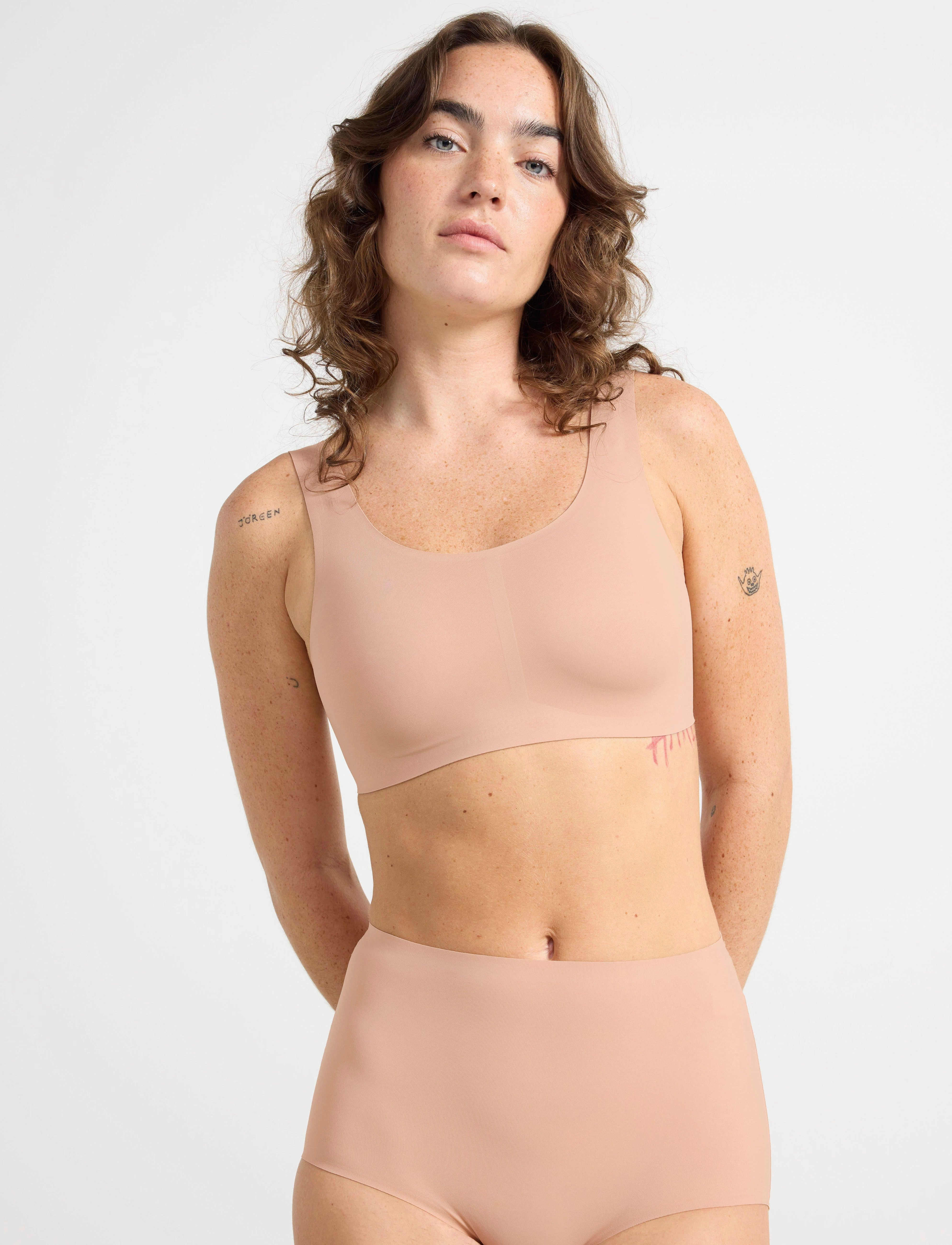 Lindex Bra Svea U Neck Top, S, Soft Bras, Beige - Tank Top Frauen