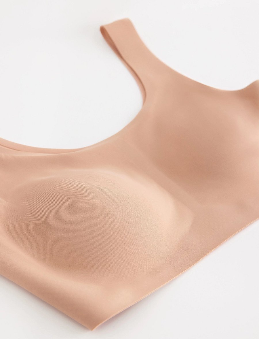 Lindex - Bra Svea U neck top - brassières - beige - 5