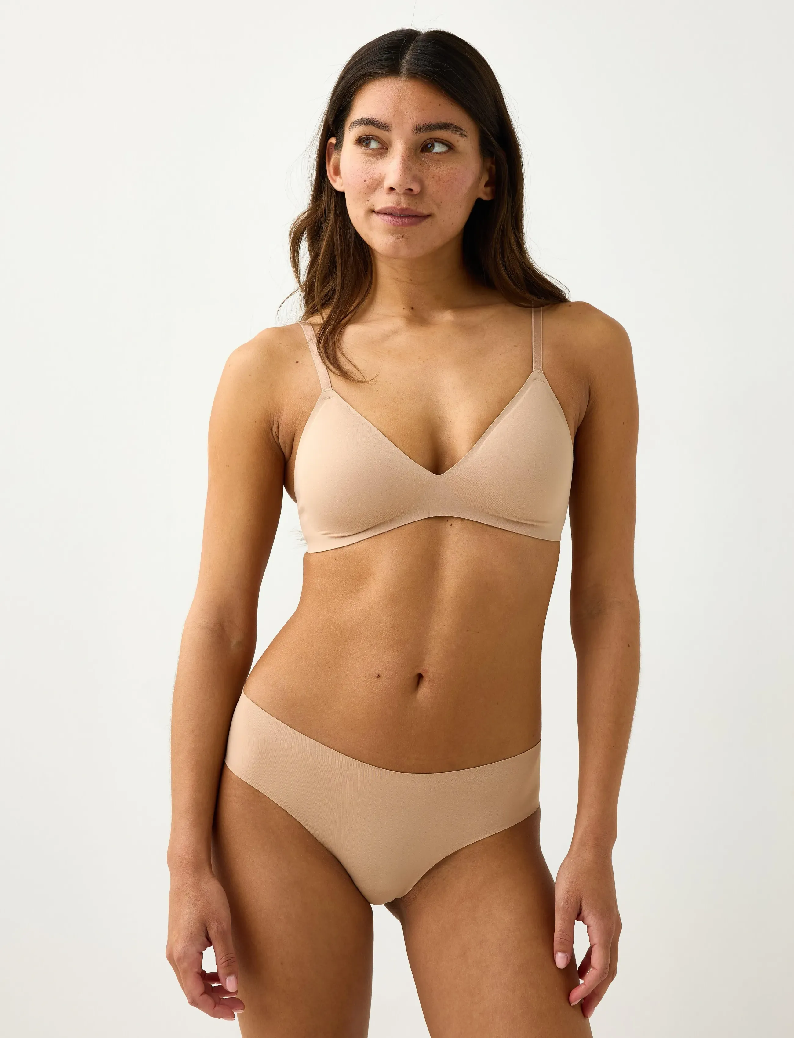 Lindex Seamless Soft Bra, Kvinder, Sømløs Blød BH, Beige, Str: M