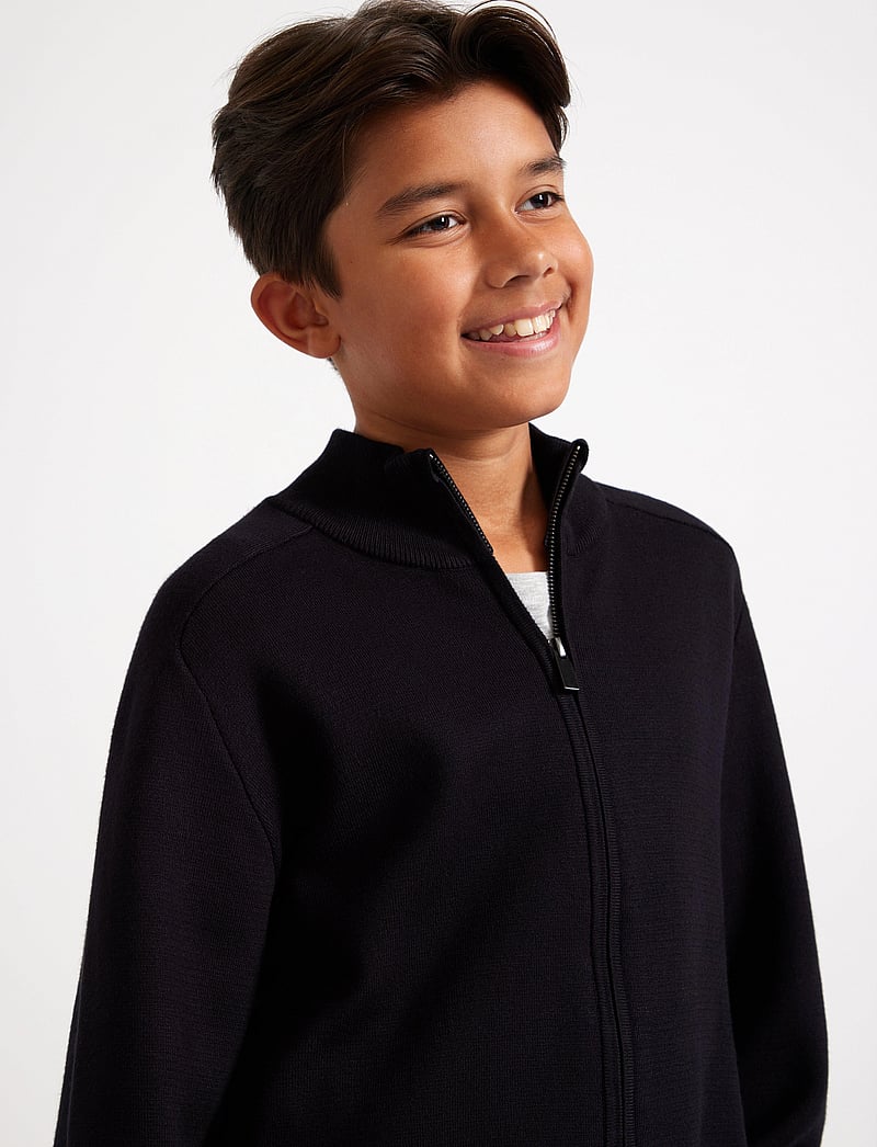 Lindex - Cardigan knitted fullzip - collegepaidat - black - 4