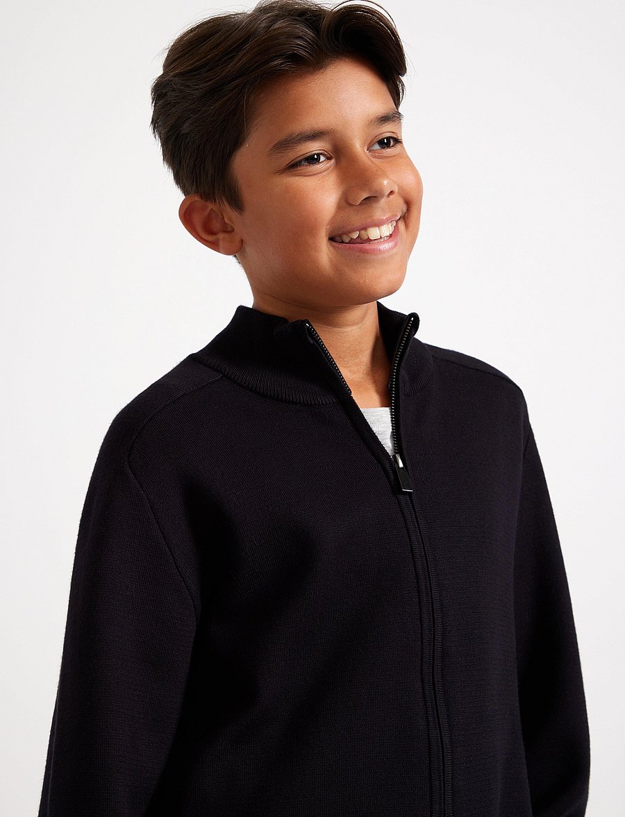 Lindex - Cardigan knitted fullzip - sweatshirts - black - 4