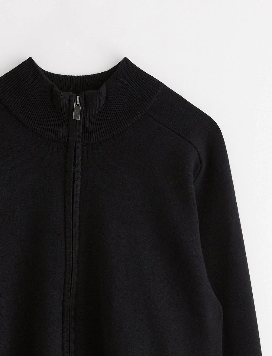 Lindex - Cardigan knitted fullzip - sweatshirts - black - 5
