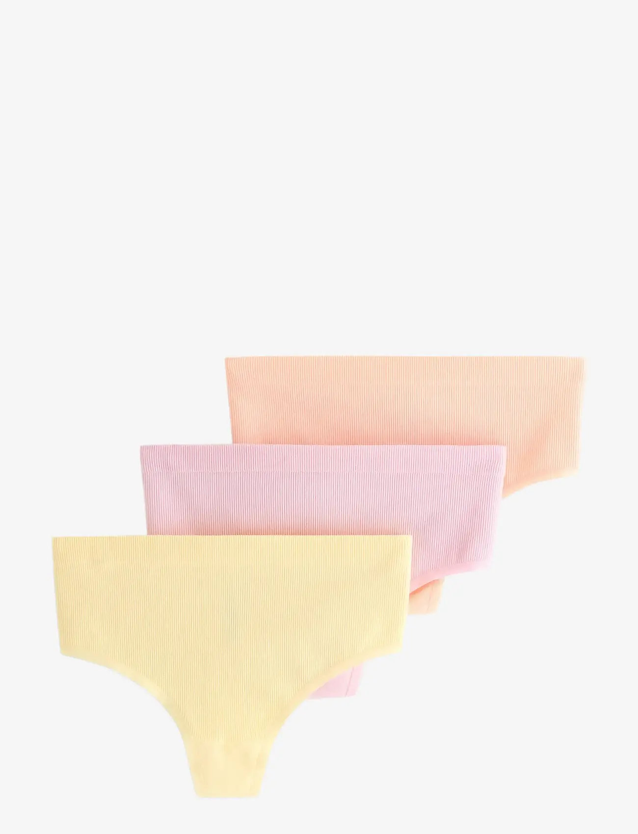 Lindex - 3-pack seamless thong - stringtrusser - light yellow - 1
