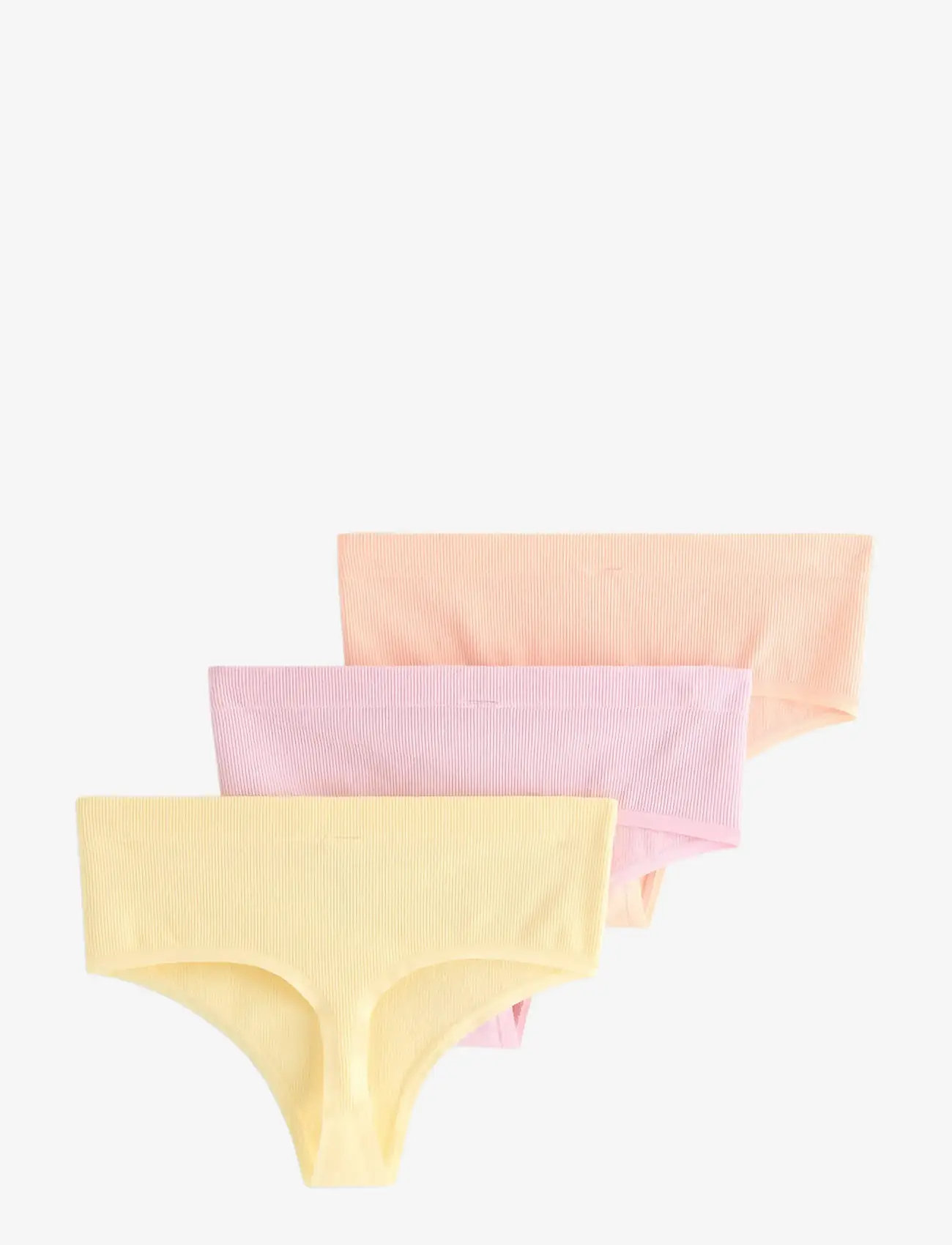 Lindex - 3-pack seamless thong - stringtrusser - light yellow - 2