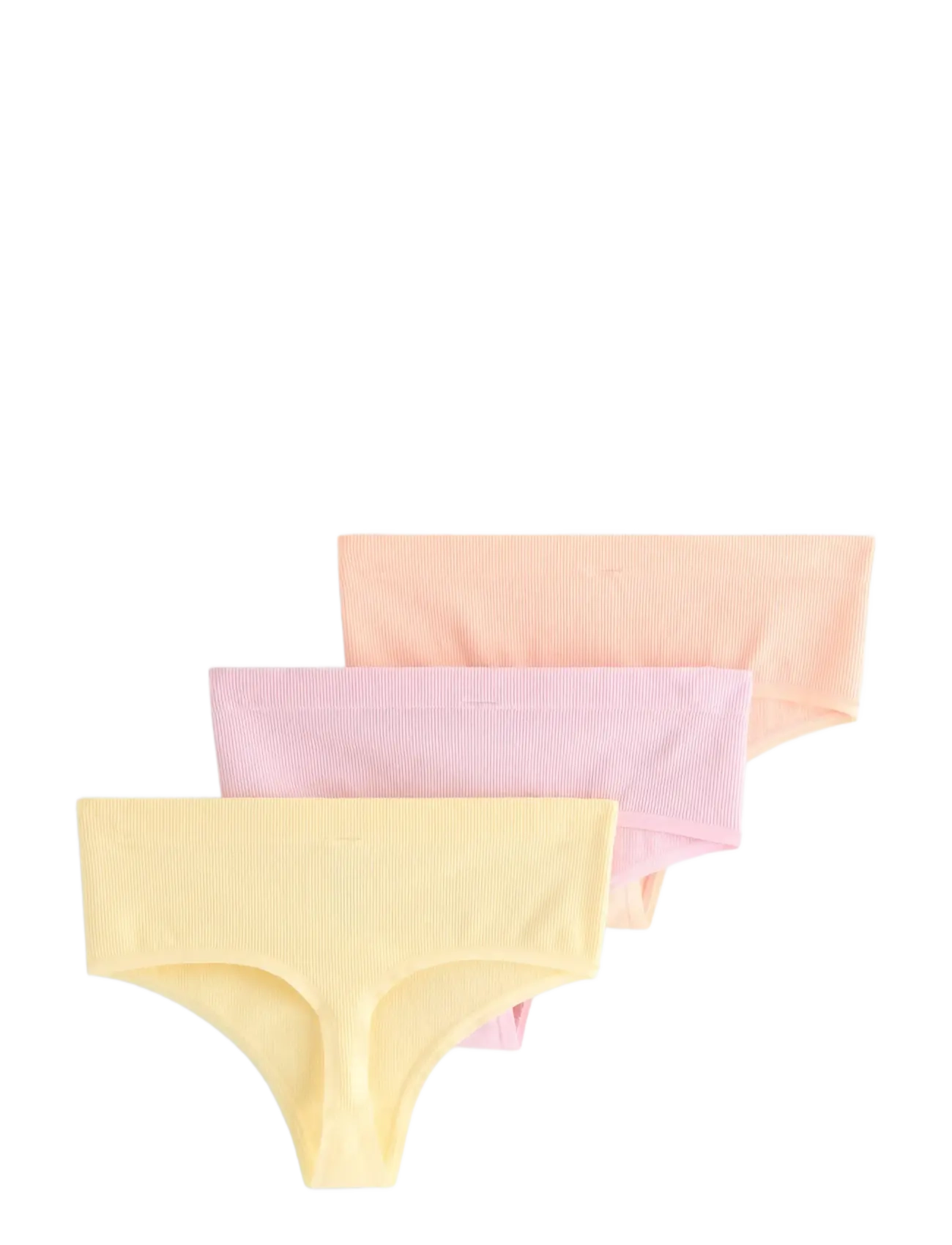 Lindex - 3-pack seamless thong - stringtrosor - light yellow - 2